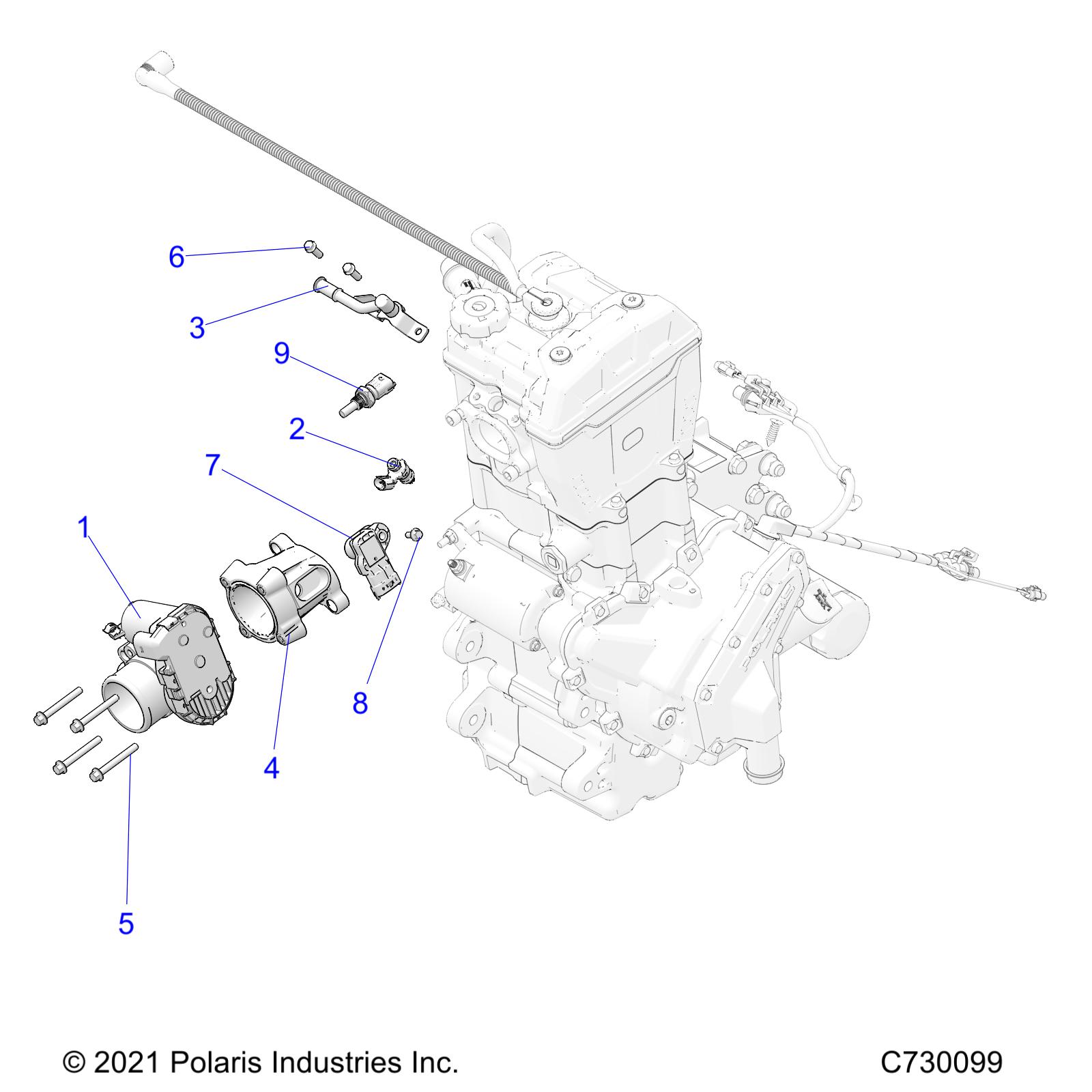 ENGINE, THROTTLE BODY and FUEL RAIL - R24M4A57B1/EB4/B9 (C730099)