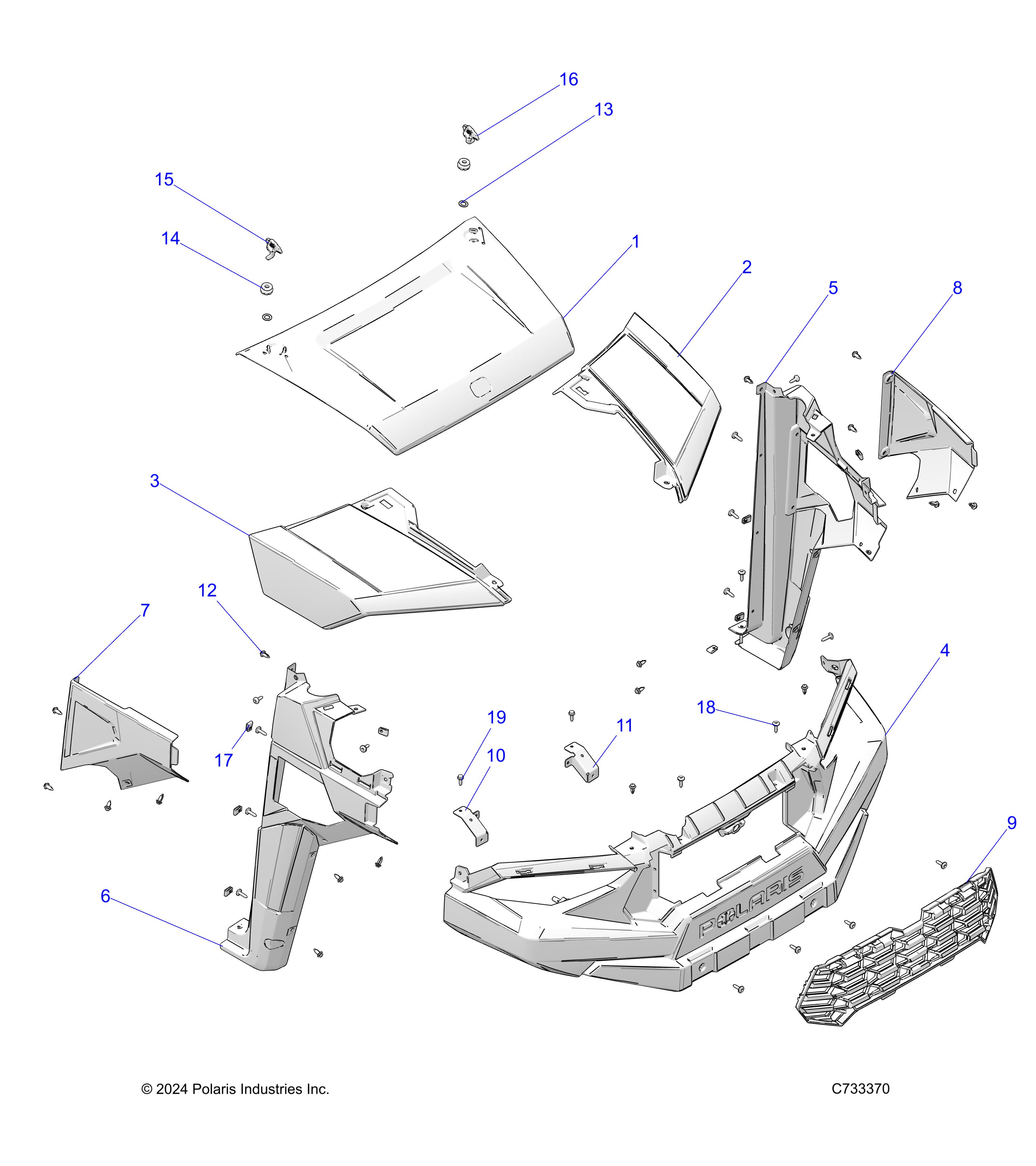 BODY, HOOD, AND FRONT FENDERS - R25MAU57Z5/B5/Z6/B6 (C733370)