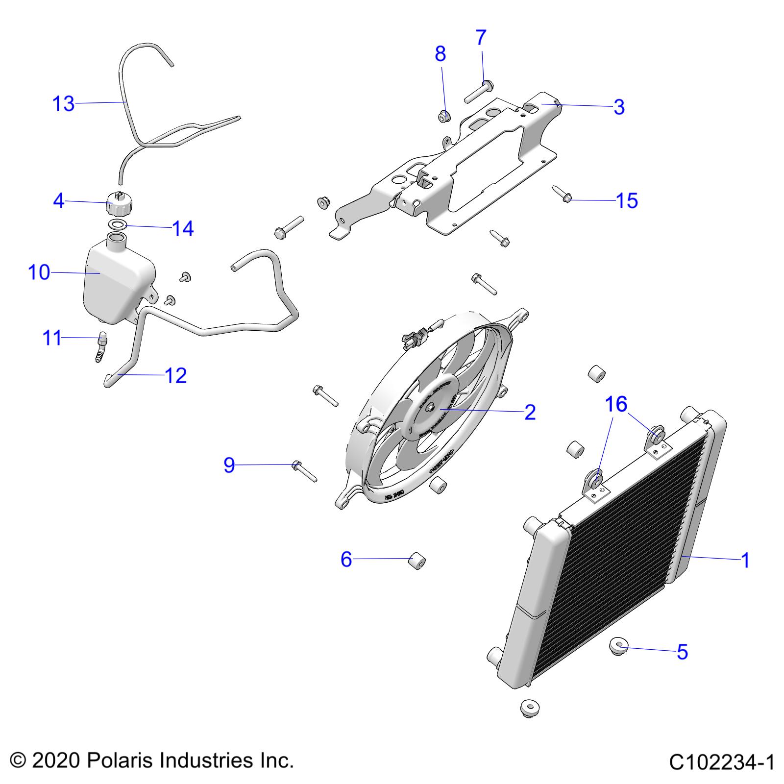 ENGINE, COOLING SYSTEM, RADIATOR, FAN & OVERFLOW BOTTLE - A24SJE57AX (C102234-1)