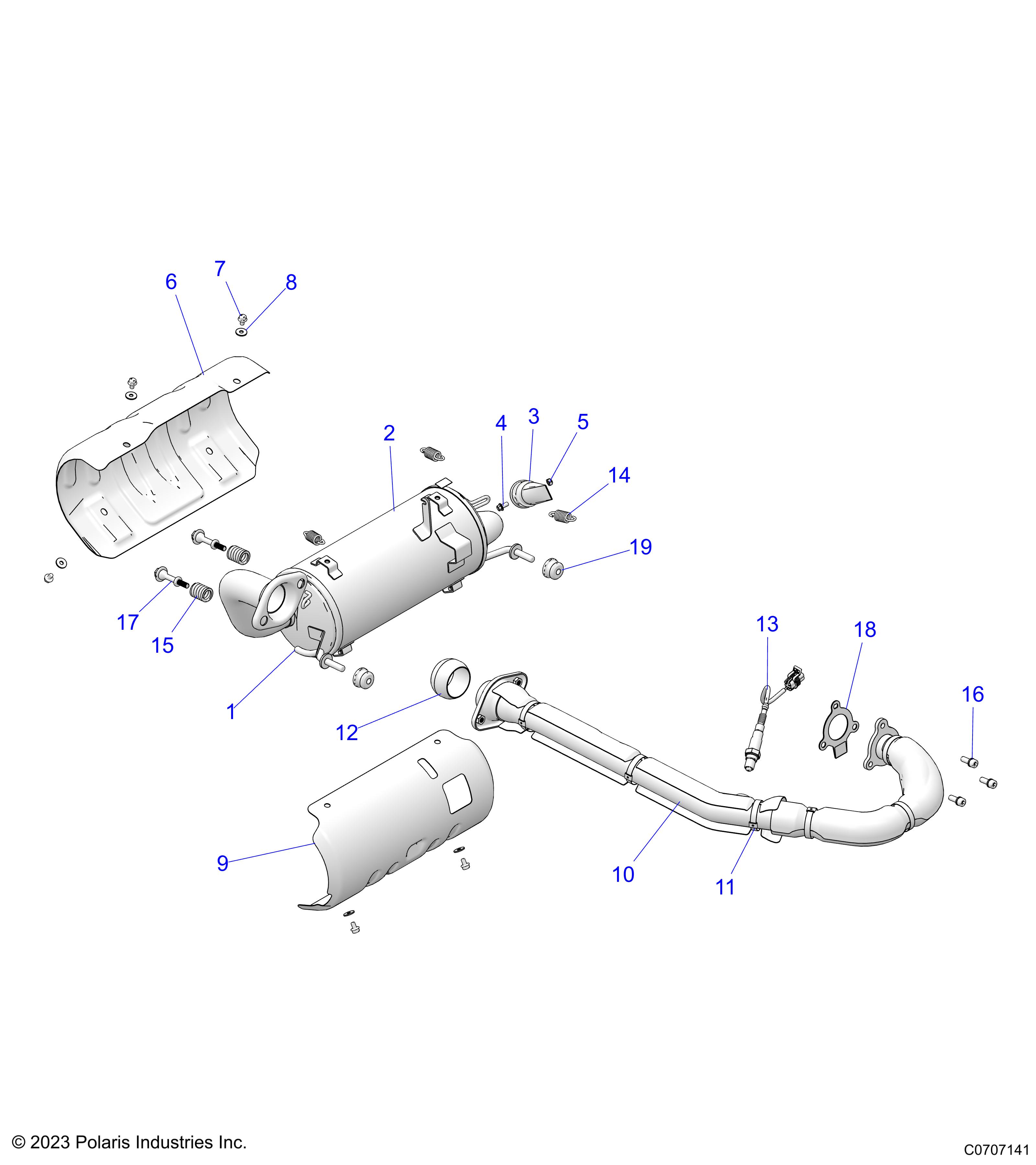 ENGINE, EXHAUST SYSTEM - D25M4A57B4/G57B4/U57B4/W57B4 (C0707141)