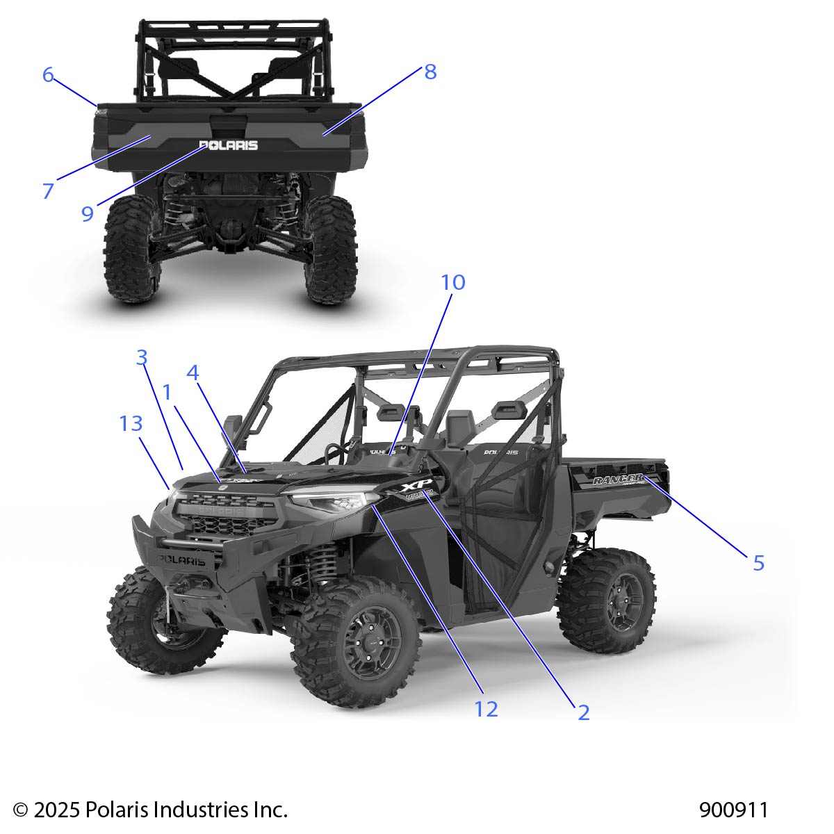 BODY, DECALS, GRAPHICS - R25RRE99GK (900911-01)