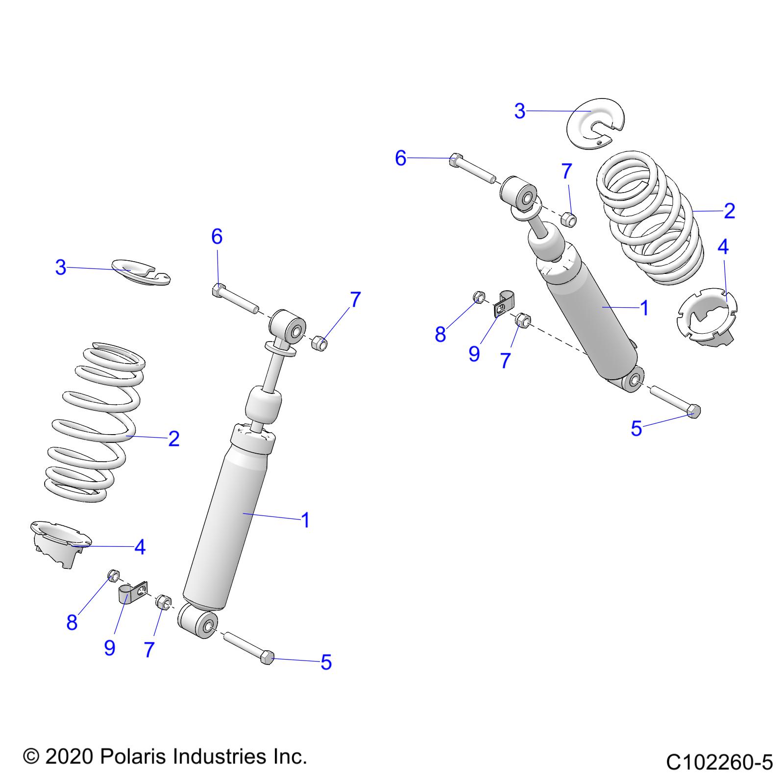 SUSPENSION, FRONT SHOCK - A21SJS57CX (C102260-5)