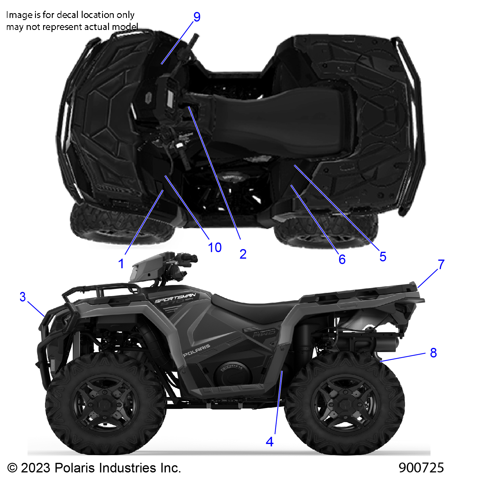 BODY, DECALS, STANDARD - A25SHY57AL/AN (900725-01)