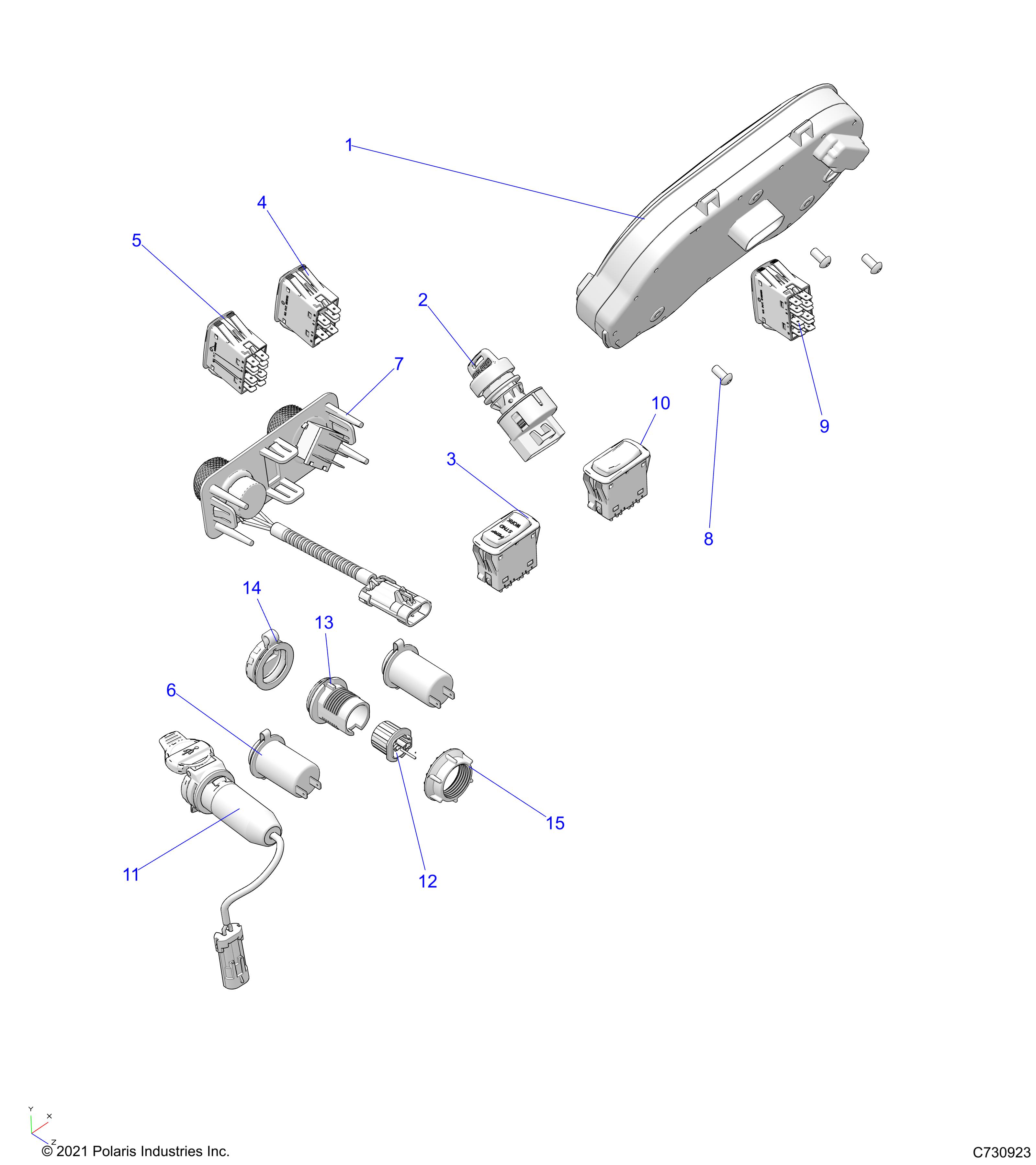 ELECTRICAL, DASH INSTUMENTS - R21RRS99C9/CK/CP/F9/FP/PCW  (C730192)