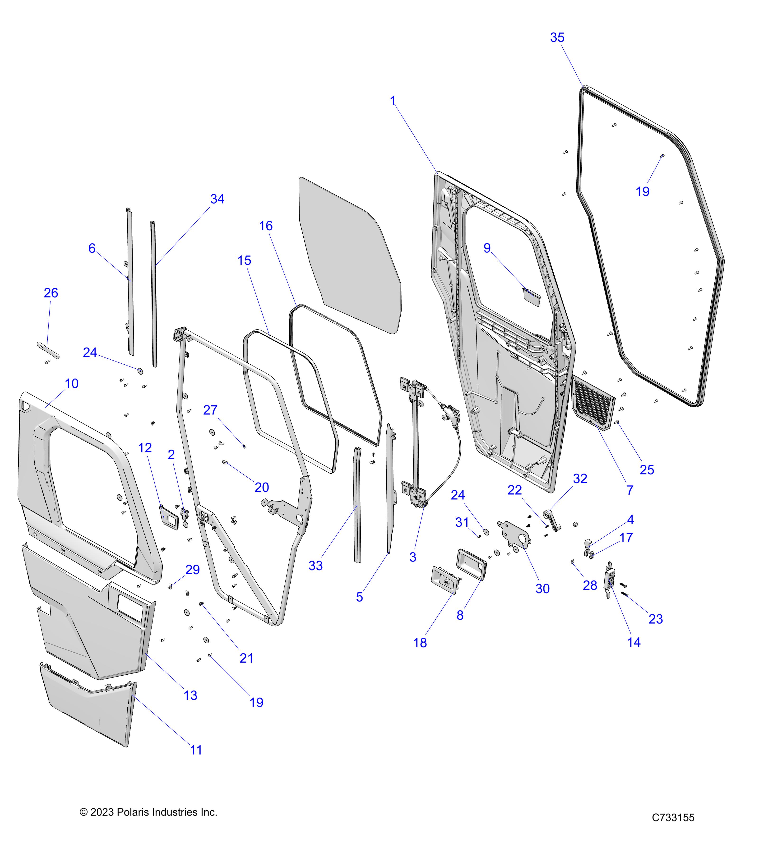 BODY, DOOR FRONT  - R25M4U57Z5/B5/Z6/B6 (C733155)