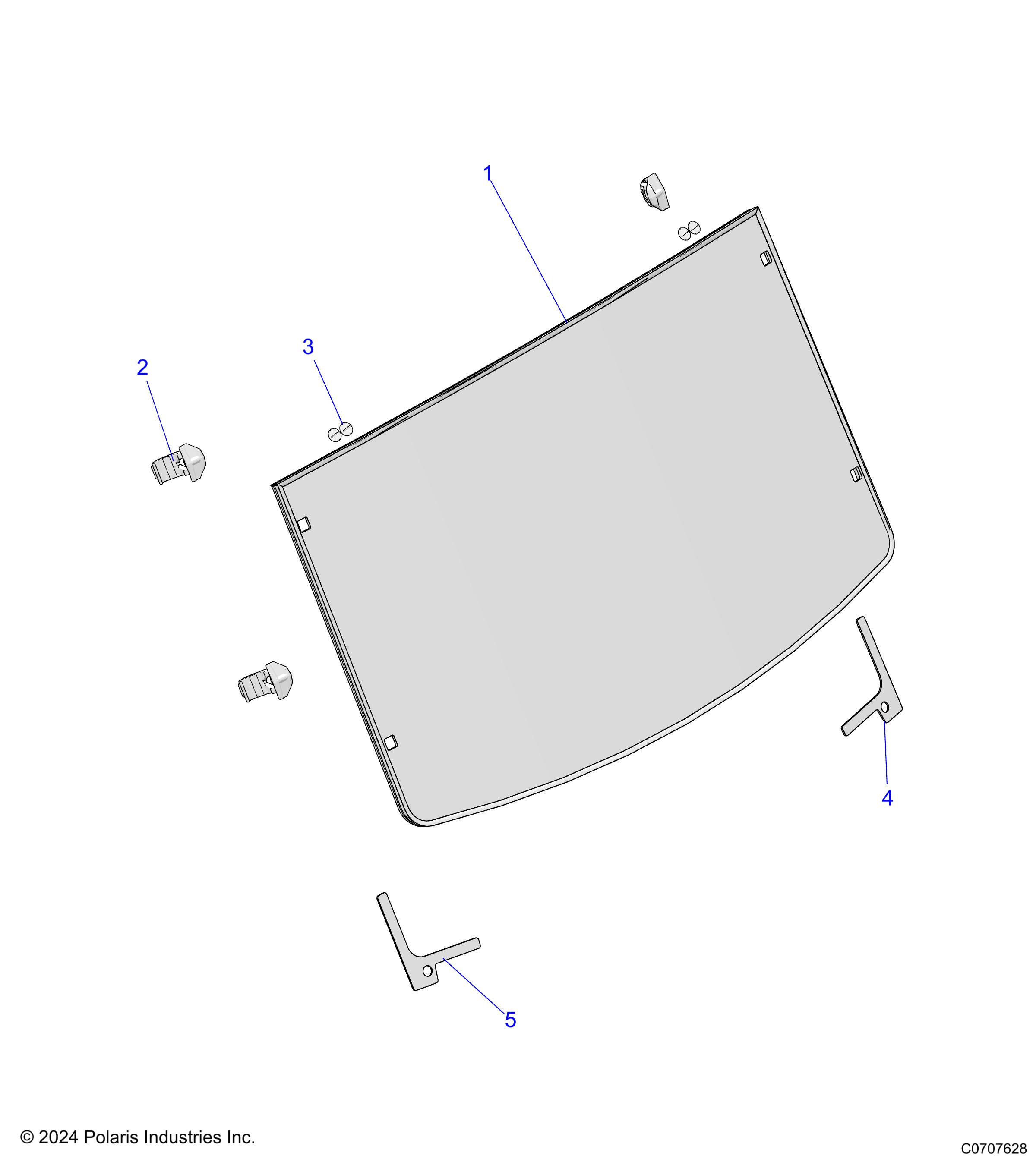 BODY, WINDSHIELD, POLY - D25P2U99A4/B4/W99A4 (C0707628)