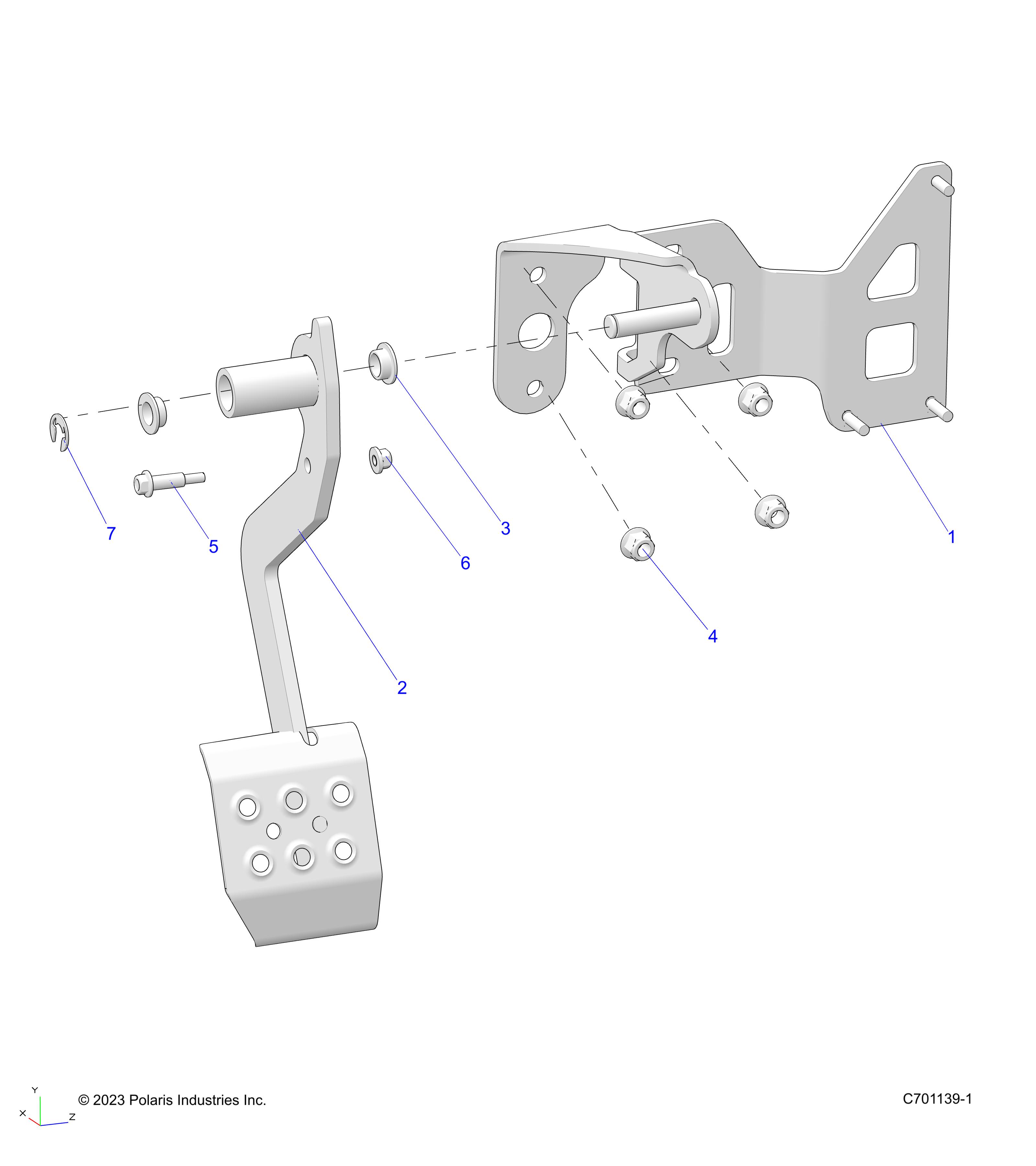 BRAKES, PEDAL - R25T6E99AM/AD/A9/AJ/BM/BD/B9/BJ (C701139-1)