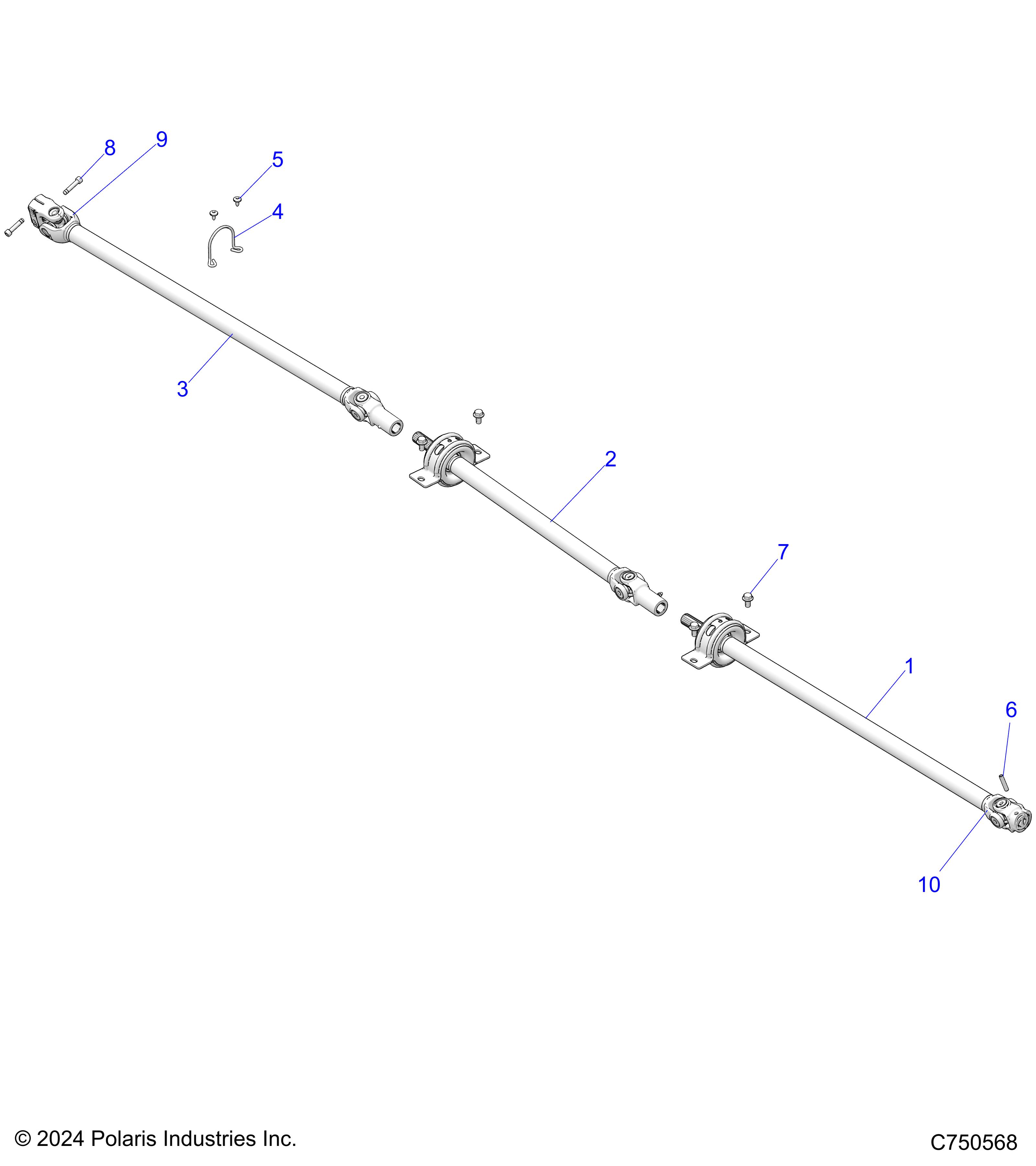 DRIVE TRAIN, PROP SHAFT - Z25X4D92A/92B (C750568)