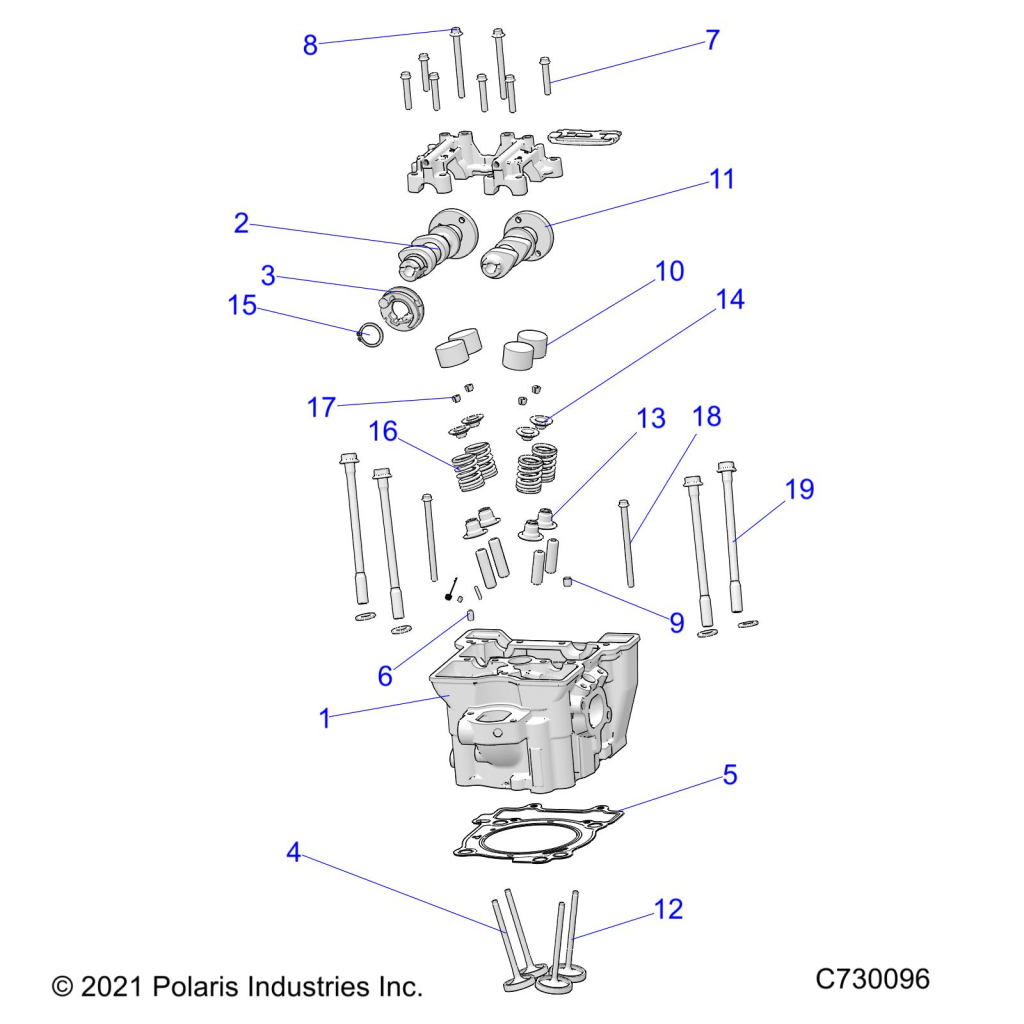 ENGINE, CYLINDER HEAD, CAMS and VALVES - R22M4K57B4/B2 (C730096)