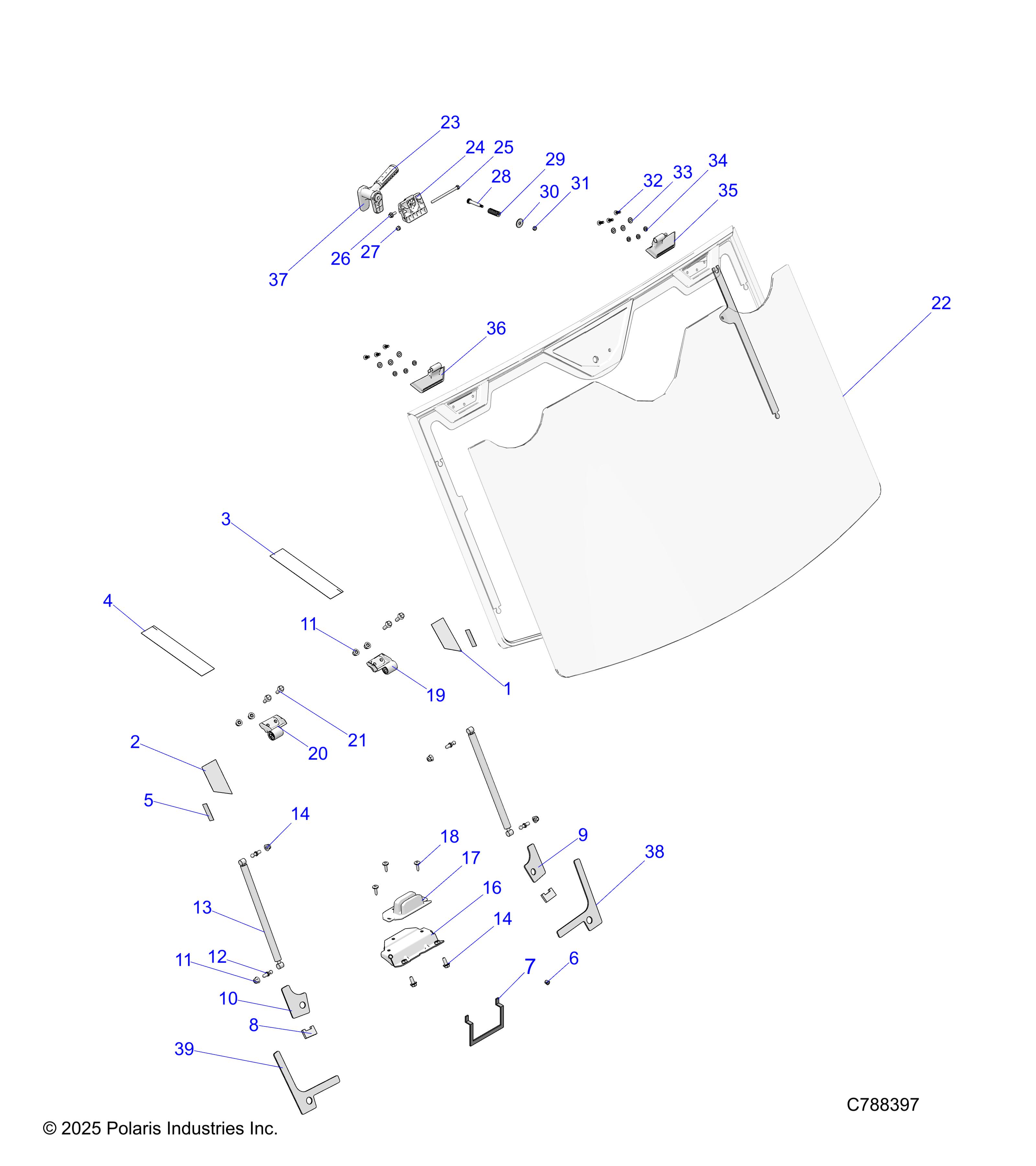 BODY, WINDSHIELD, TIP-OUT AND FOAM - R25RRV99AC (C788397)