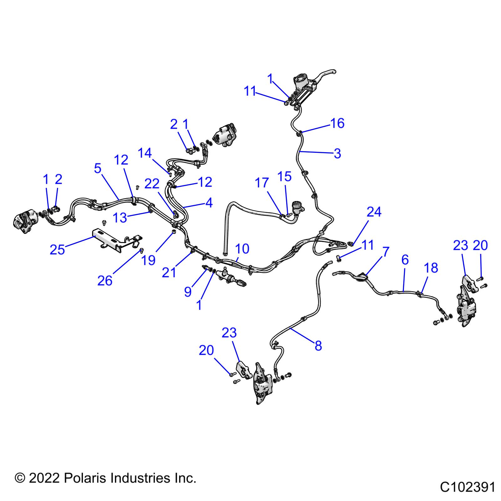 BRAKES, BRAKE LINES - A24SLE95PN (C102391)