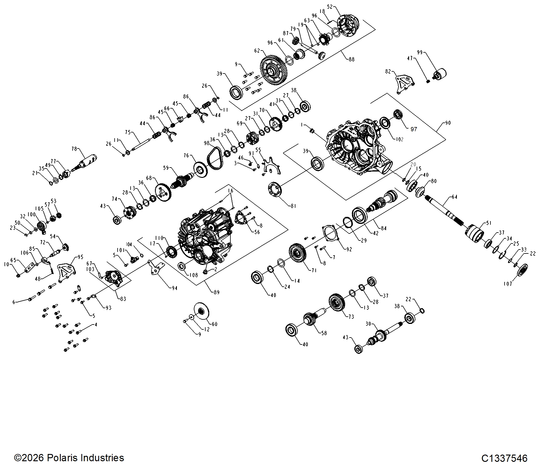 DRIVE TRAIN, MAIN GEARCASE INTERNALS - R27CCA5AC8