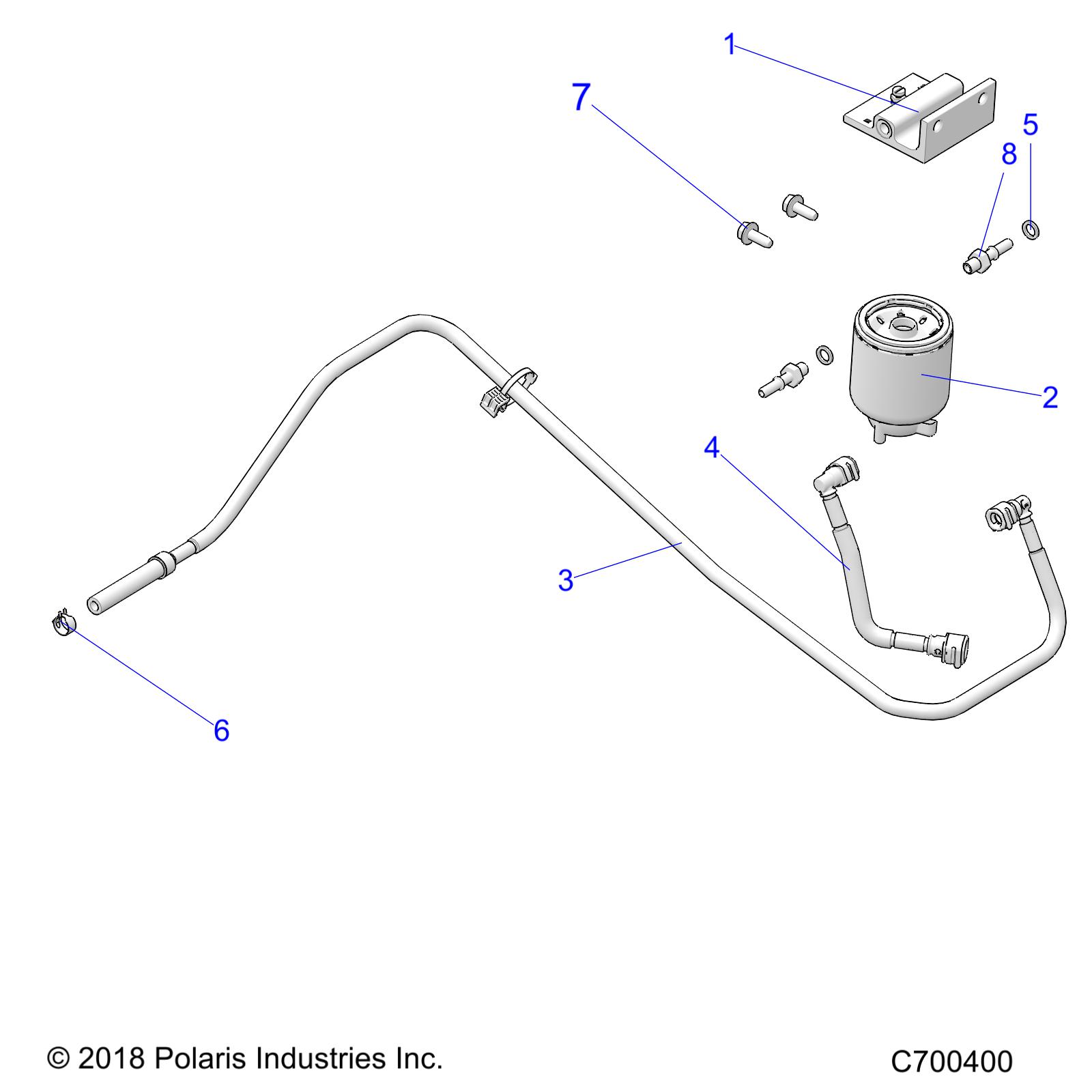 FUEL SYSTEM, FILTER AND LINES - R24RRED4JA (C700400)