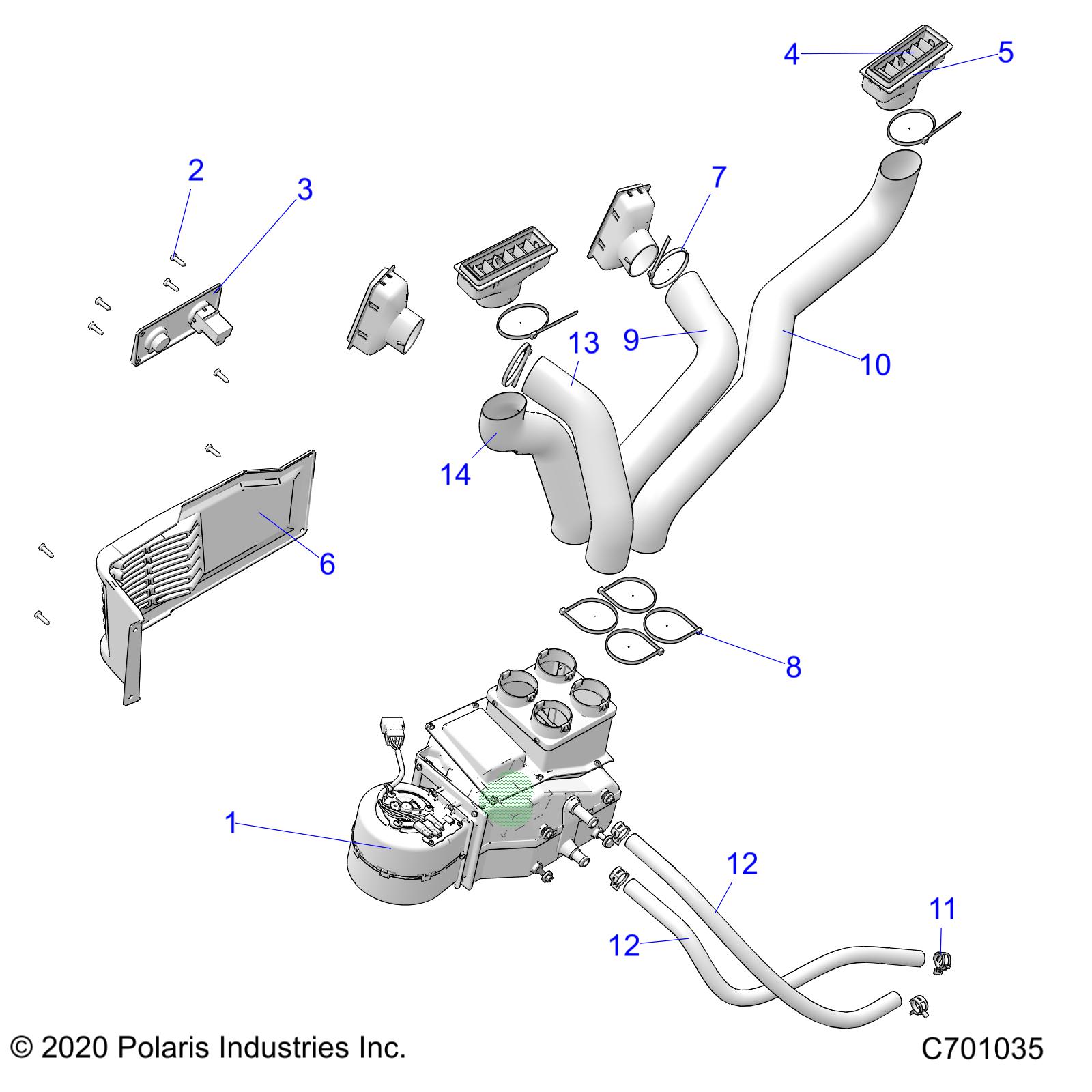 ENGINE, HEATER, CAB - R21MAS57CK (702035)