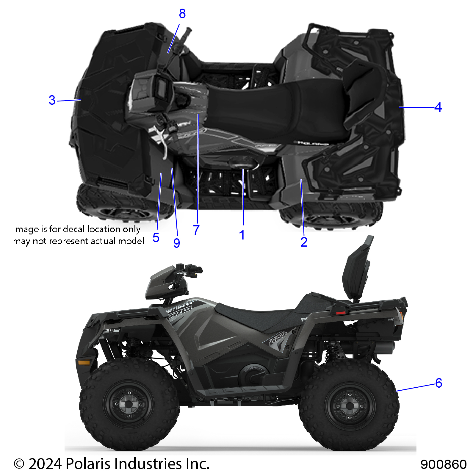 BODY, DECALS, STANDARD - A25SDZ57AP (900860)