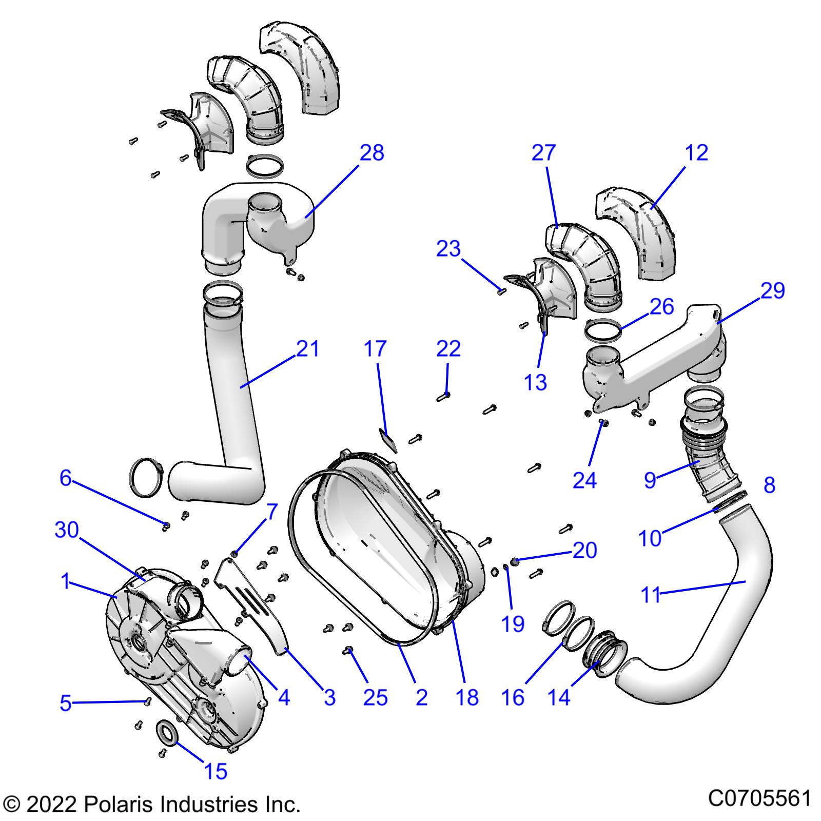 DRIVE TRAIN, CLUTCH COVER AND DUCTING - Z22N4M99AR (C0705561)