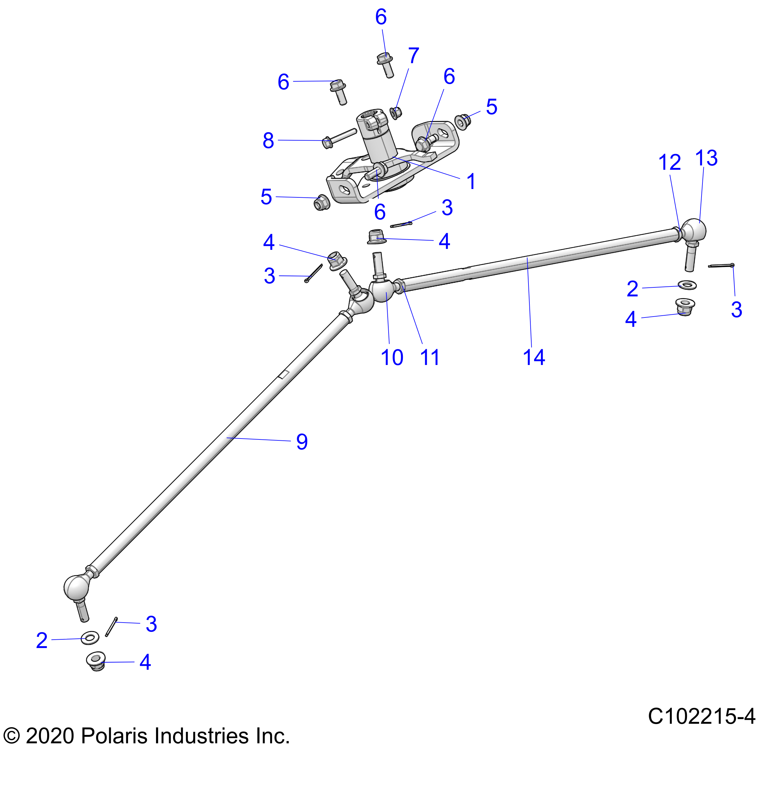 STEERING, STEERING POST, LOWER and TIE ROD ASM. - A20SXM95AL/CAL (C102215-4)