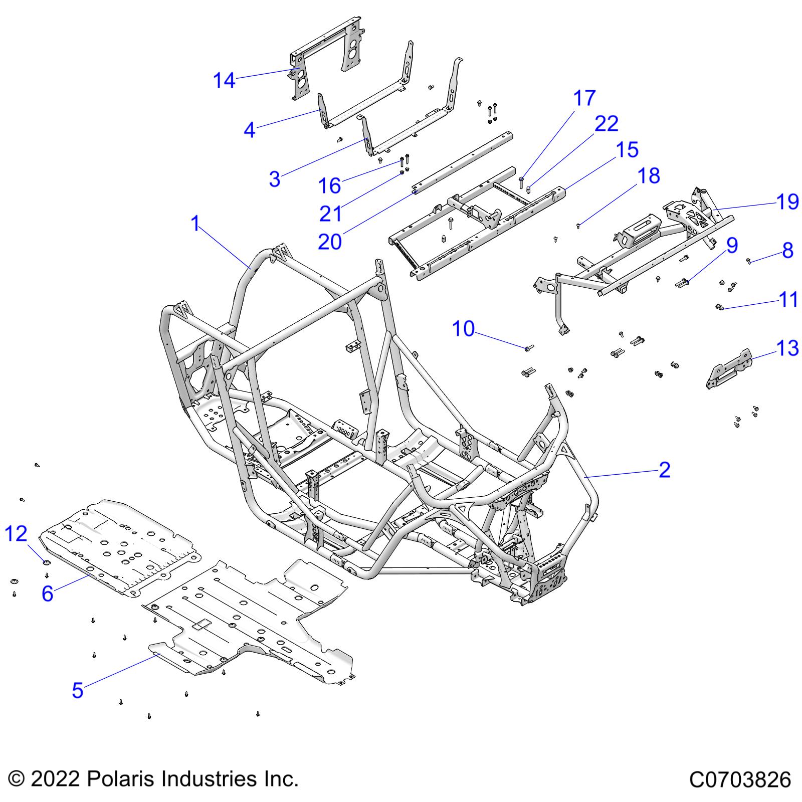 CHASSIS, MAIN FRAME AND SKID PLATES - Z22NAE99AJ/AN/BJ/BN (C0703826)