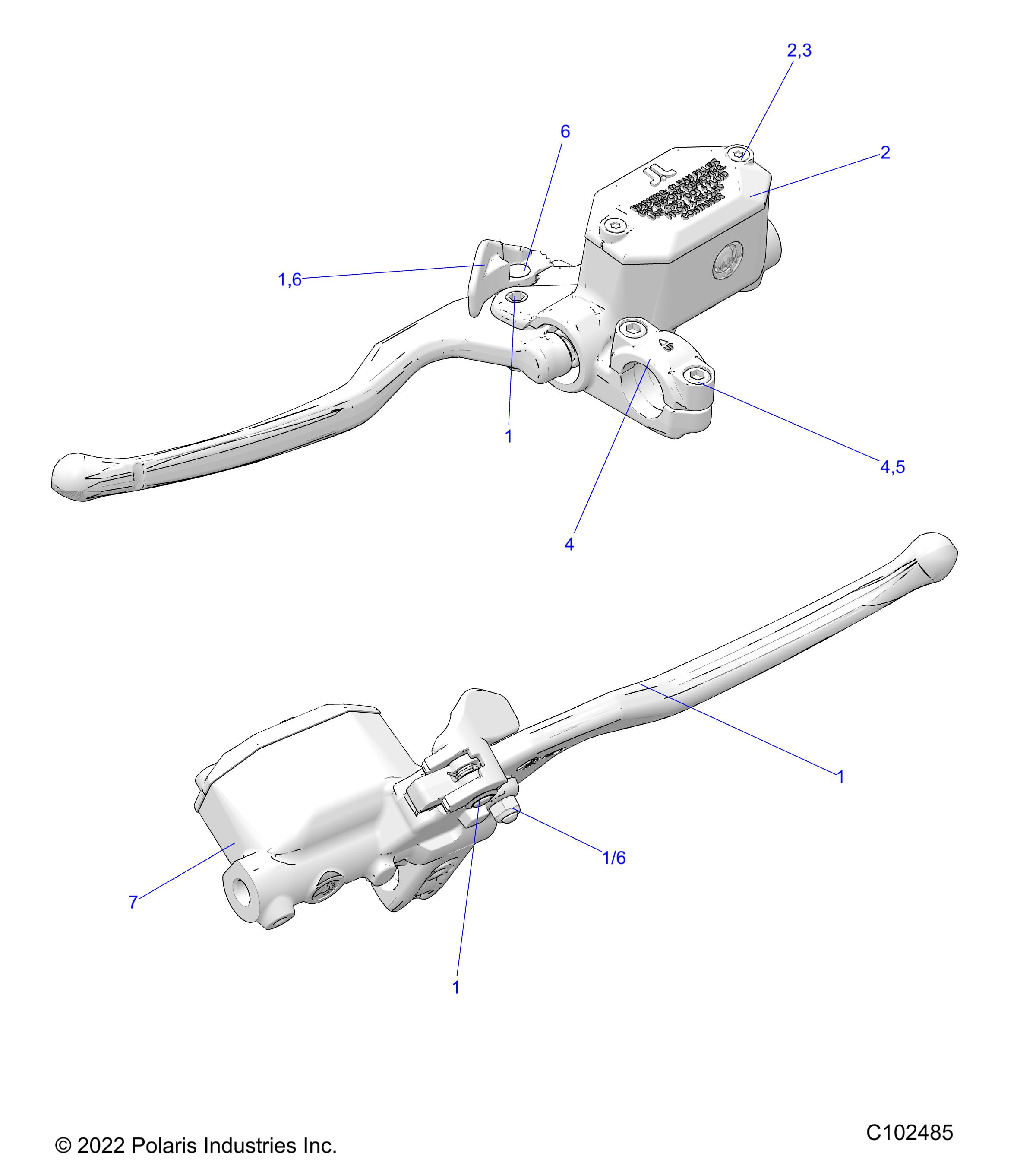 BRAKES, FRONT BRAKE LEVER and MASTER CYLINDER - A23SEF57CA/FA (C102485)