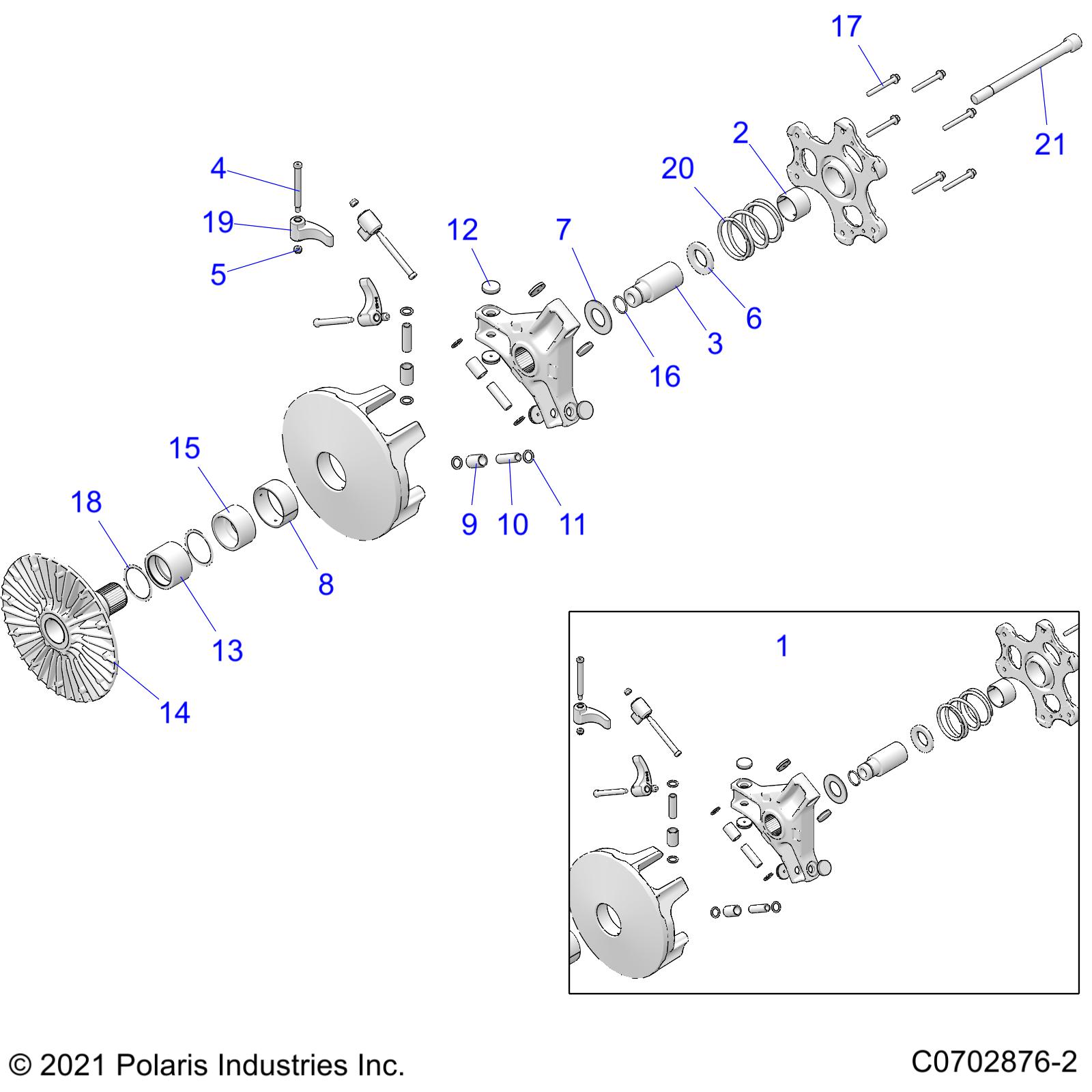 DRIVE TRAIN, PRIMARY CLUTCH - Z21RAD92AC/AM/BC/BM (C0702876-2)