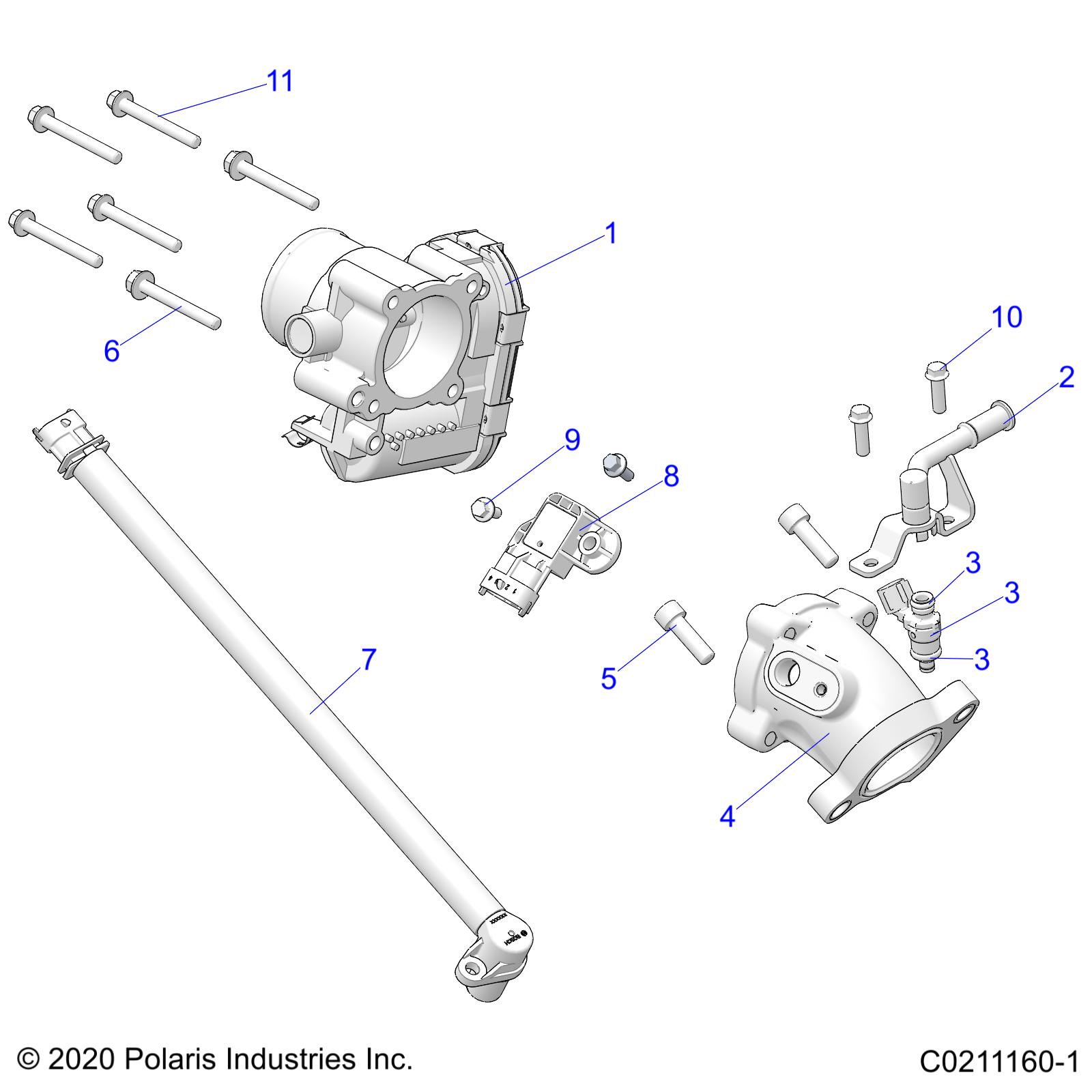 ENGINE, THROTTLE BODY and FUEL RAIL, EVAP - A20SEJ57B1/B4/B7/B9 (C0211160-1)