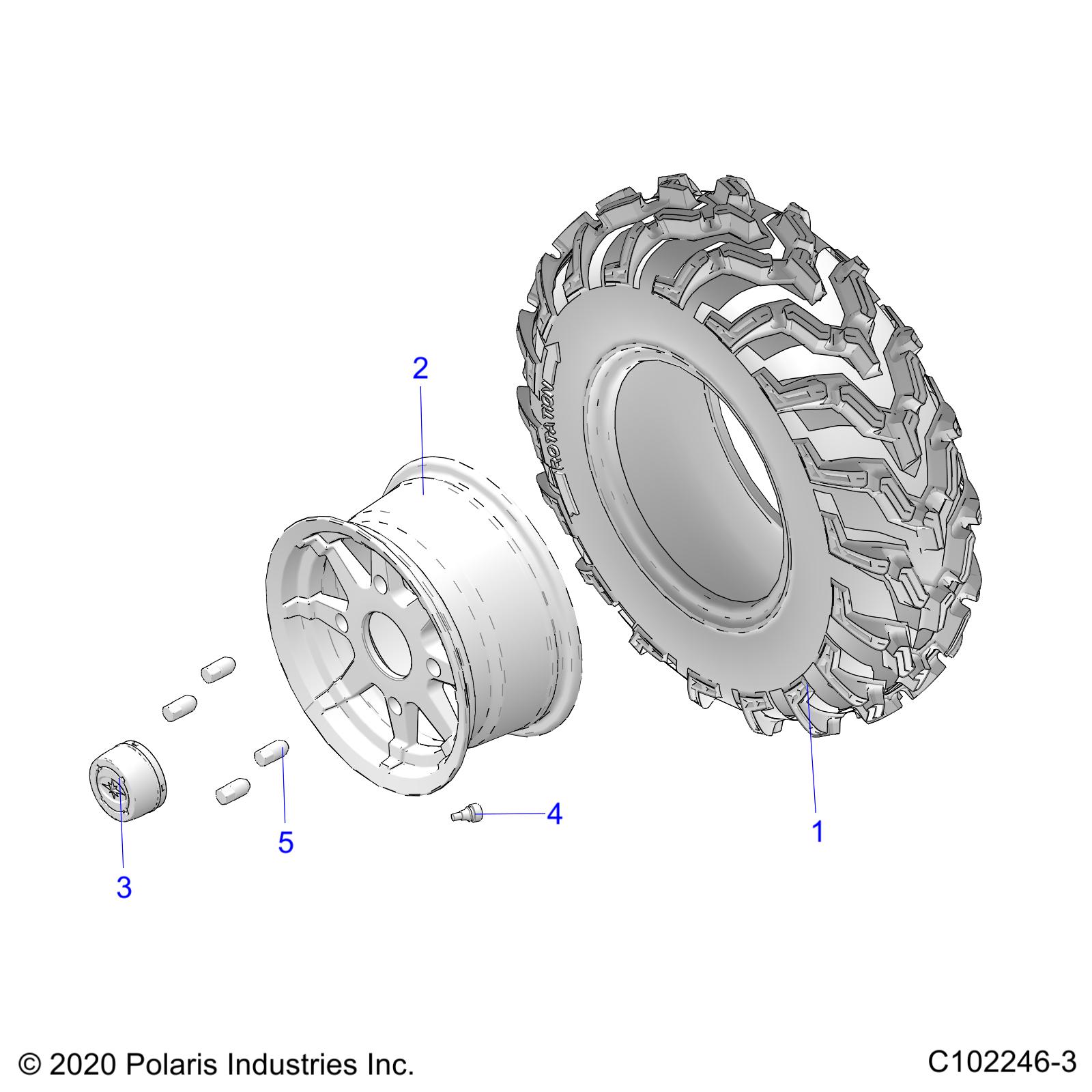 WHEELS, FRONT TIRE - A22S6E57FL (C102246-3)