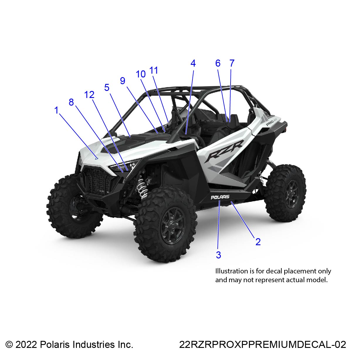 BODY, DECALS, STANDARD - Z21RAC92BF (22RZRPROXPPREMIUMDECAL-02)