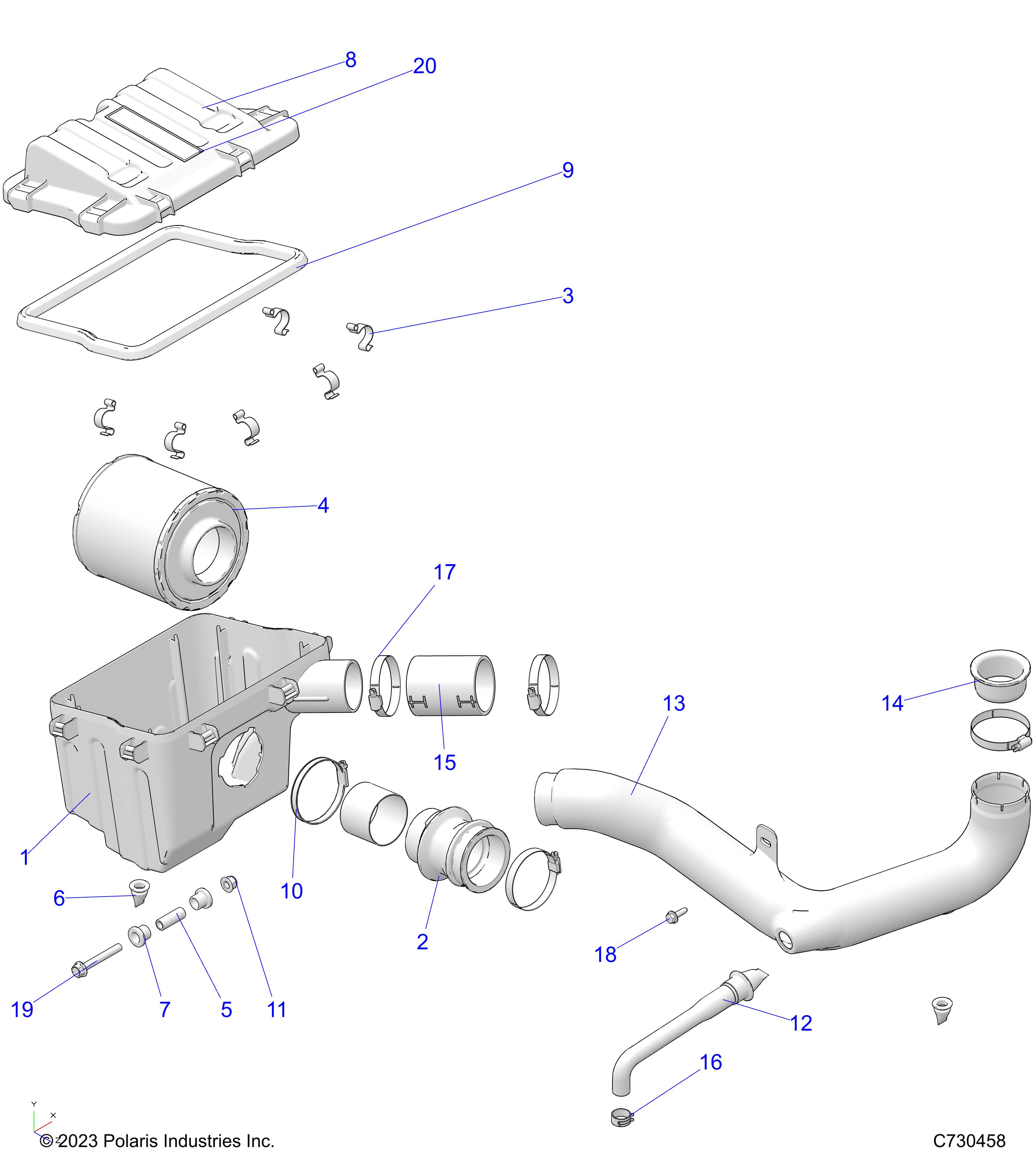 ENGINE, AIR INTAKE SYSTEM - R25M4E57L5 (C730458)