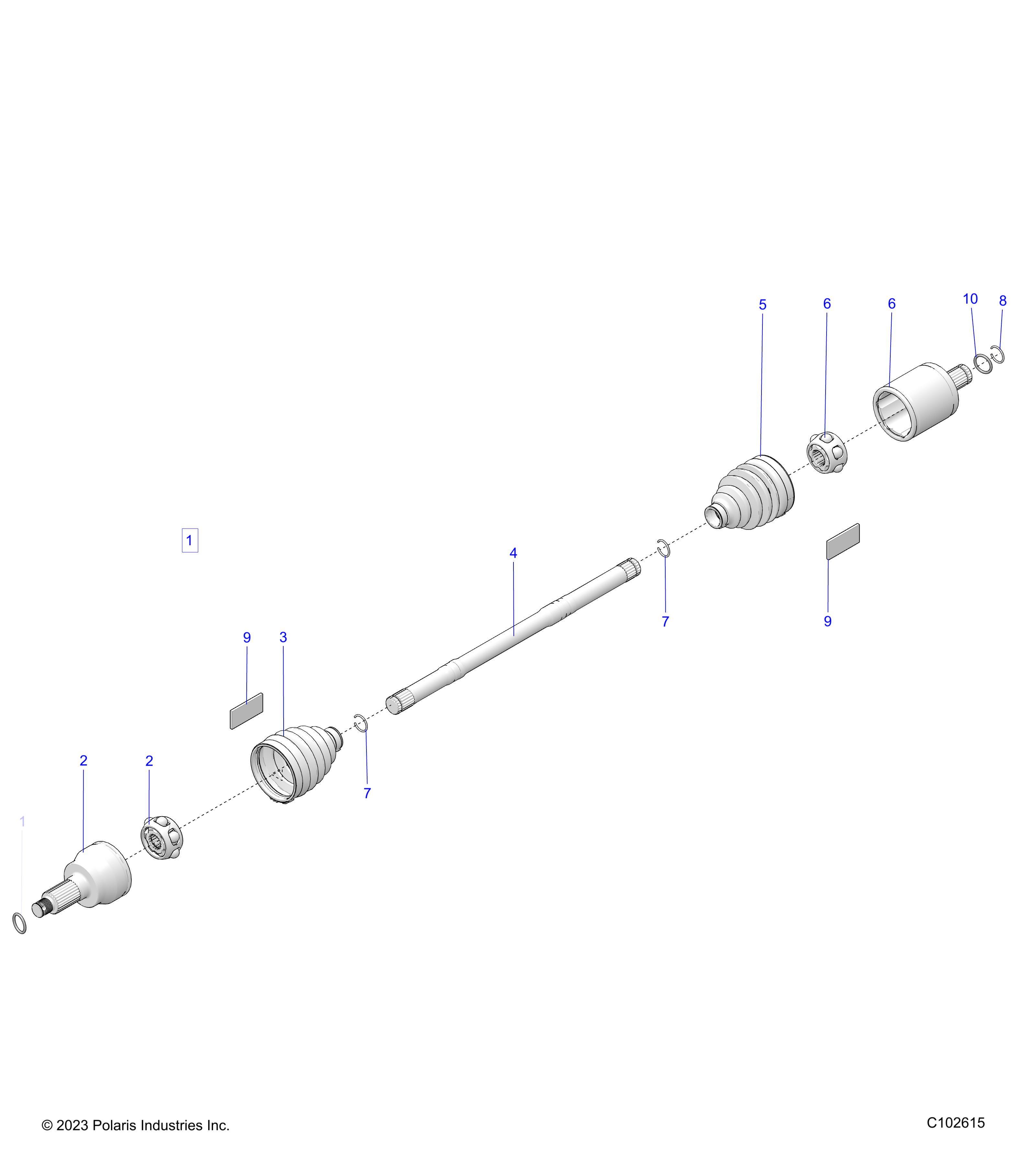 DRIVE TRAIN, FRONT DRIVE SHAFT - A25SDA57A7/E57A4 (C102615)