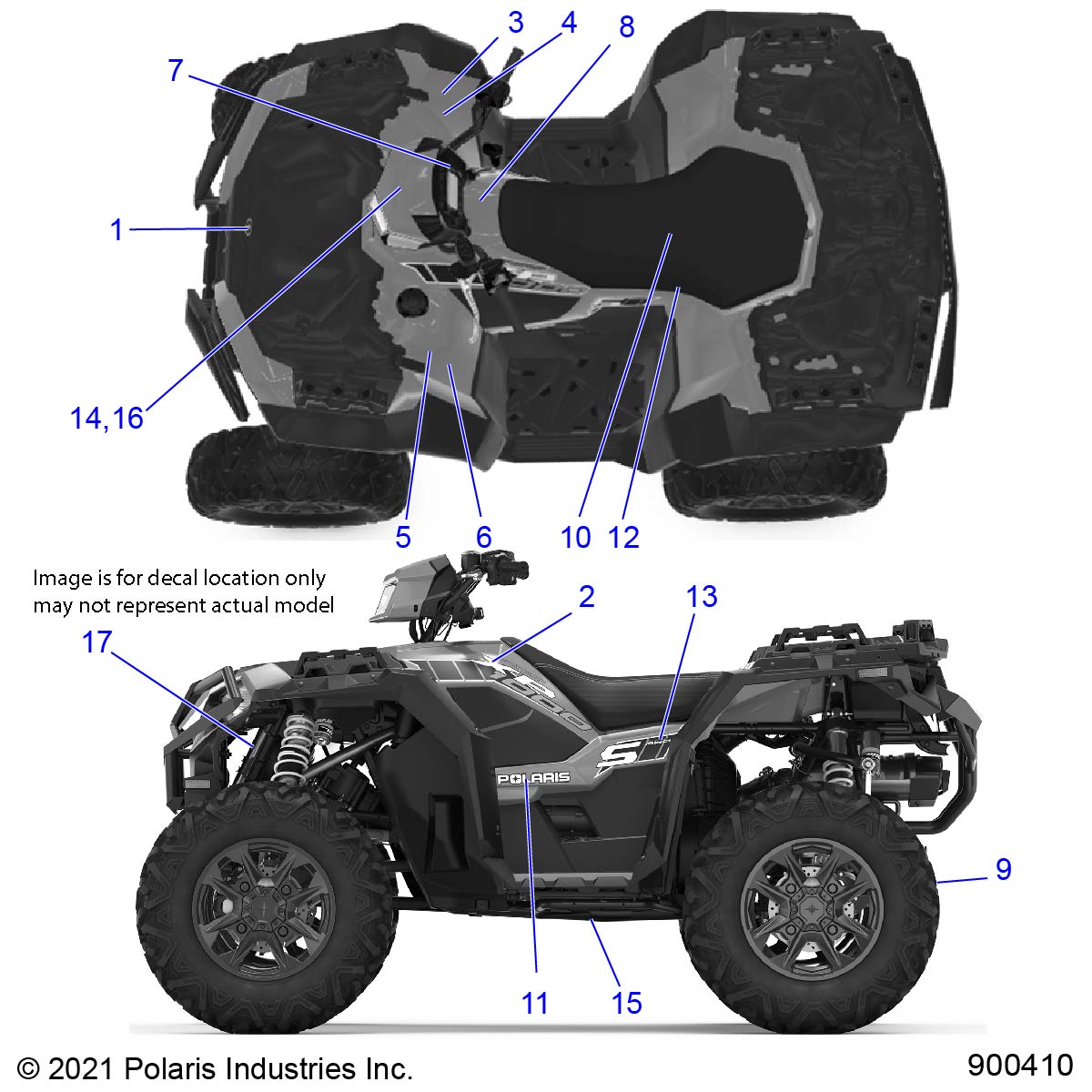 BODY, DECALS - A22SLE95FJ/S95CJ/S95FJ (900410)