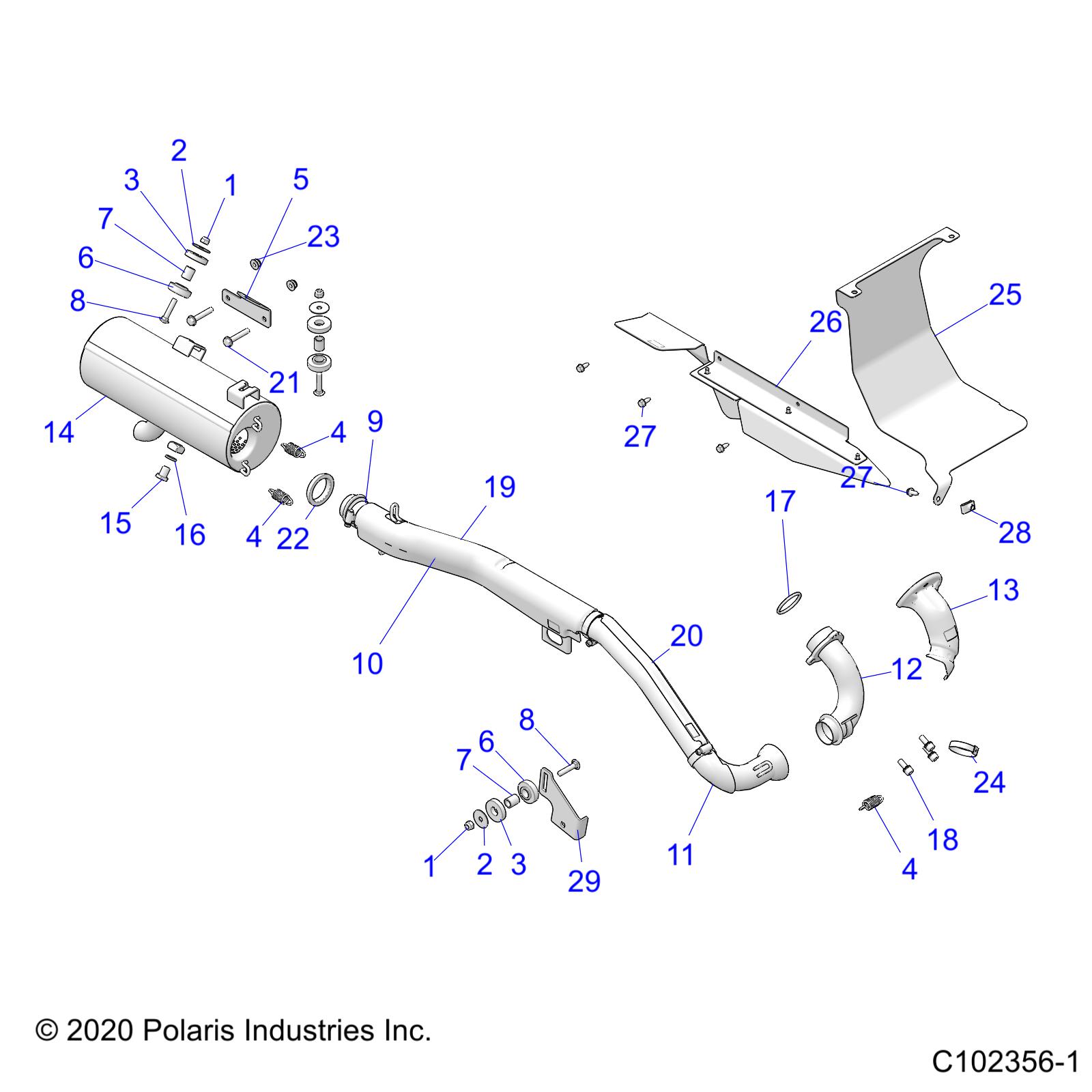 ENGINE, EXHAUST - A22S6E57A1 (C102356-1)