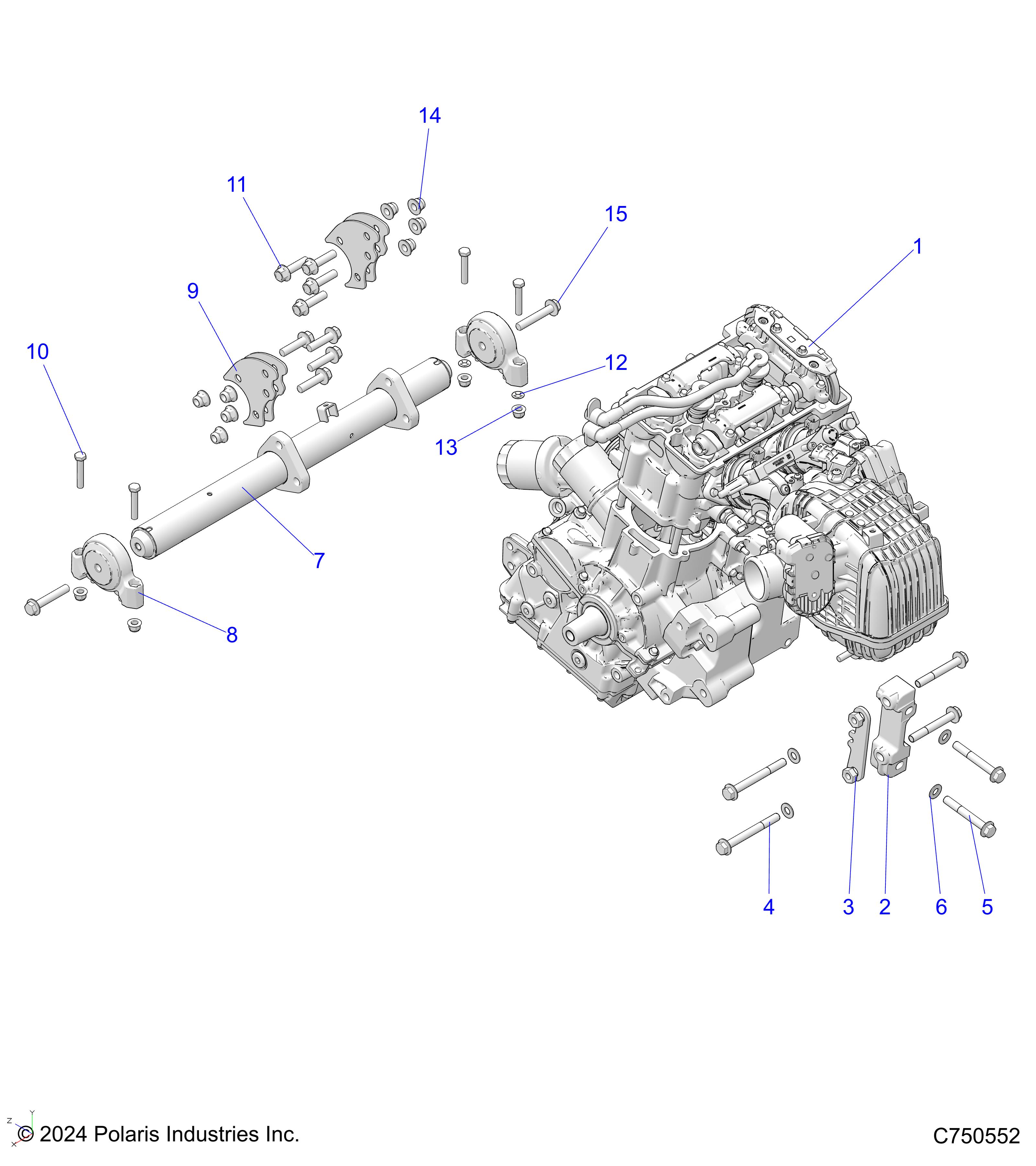 ENGINE, MOUNTING & LONG BLOCK - Z17VFE99NM (49RGRENGINEMTG14RZR1000)