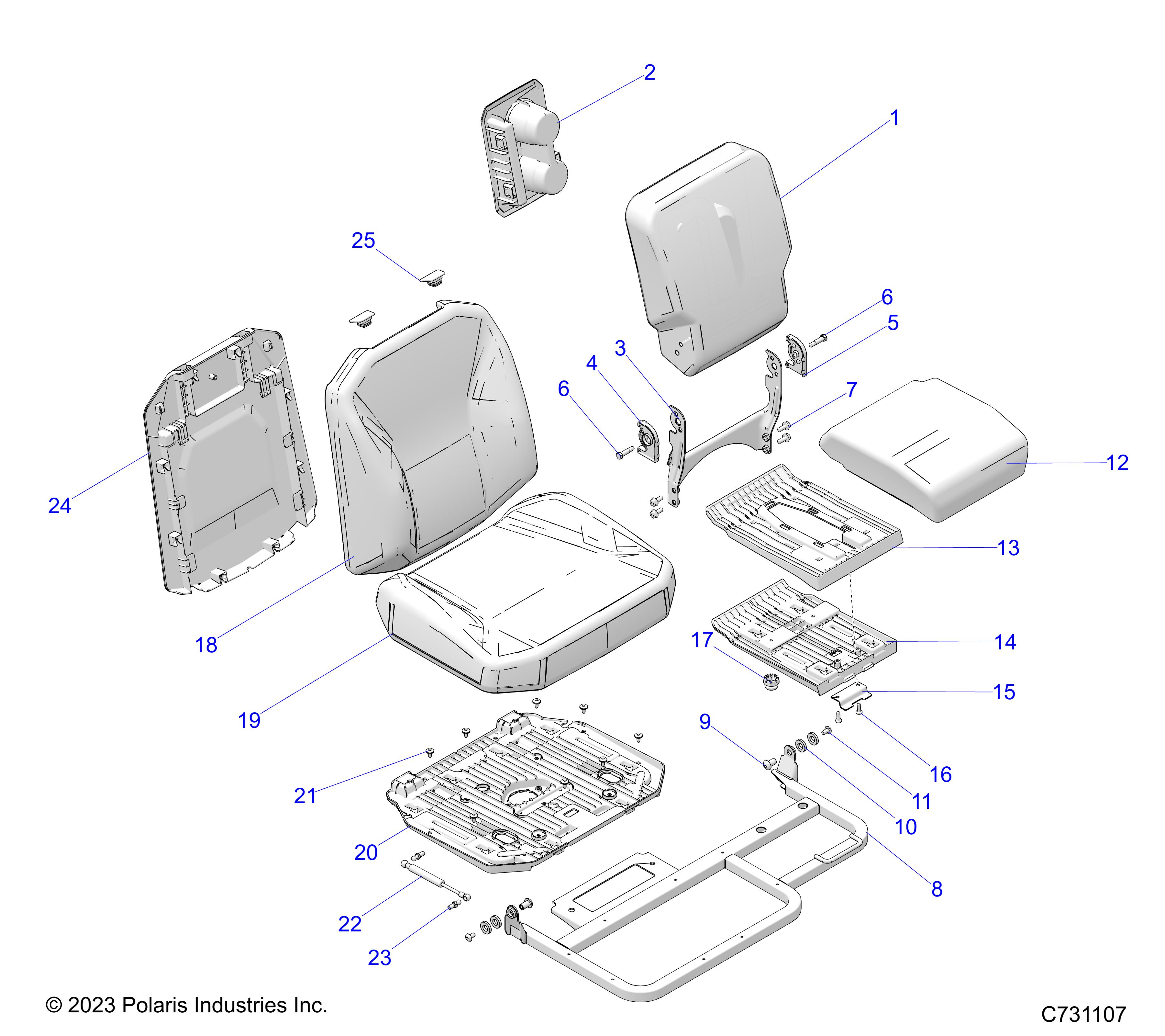 BODY, SEAT ASM., PASSENGER - R24X6E1RAH/BH (C731107)