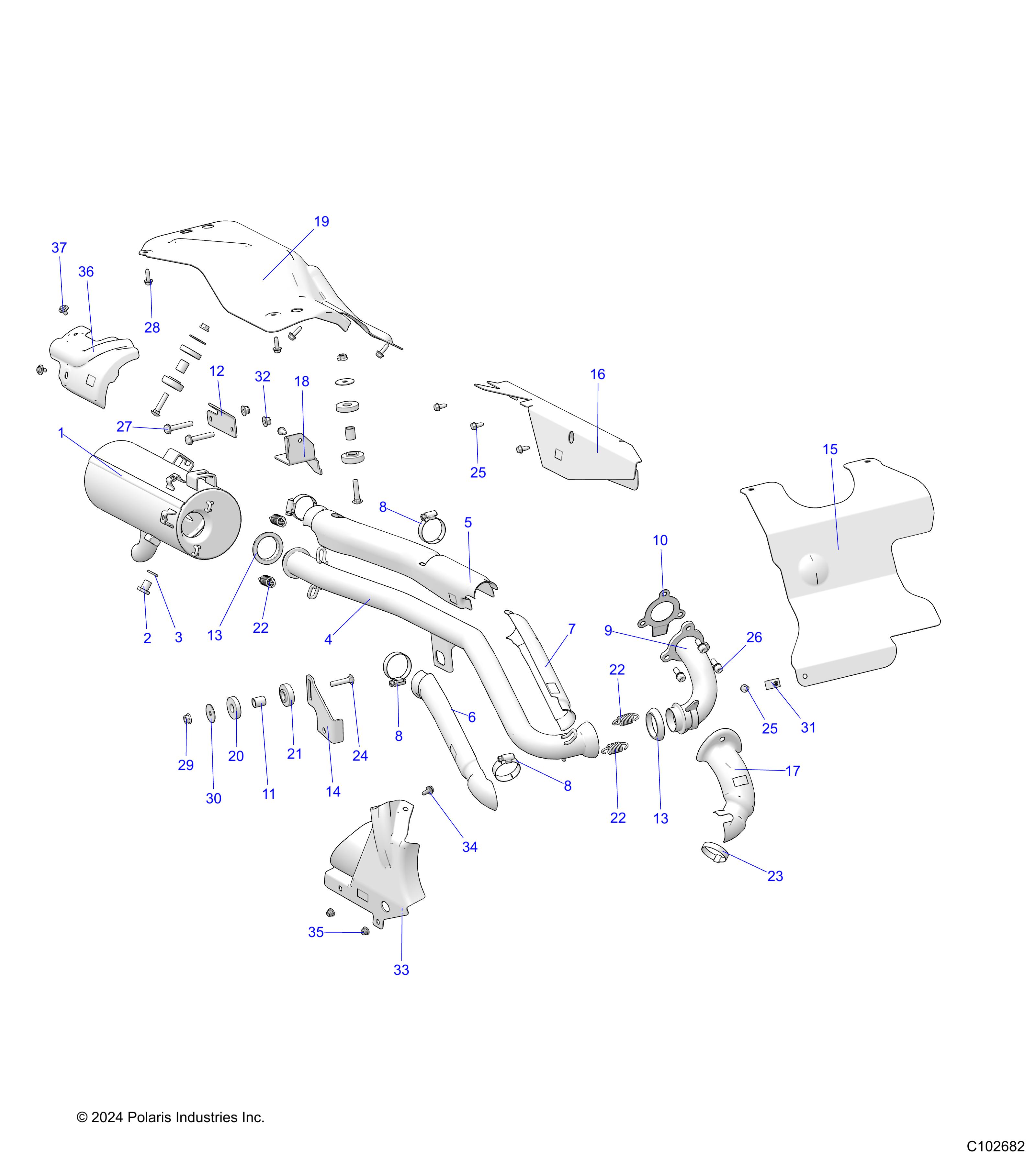 ENGINE, EXHAUST - A25SEE57A1/A3/A6/A9 (C102682)