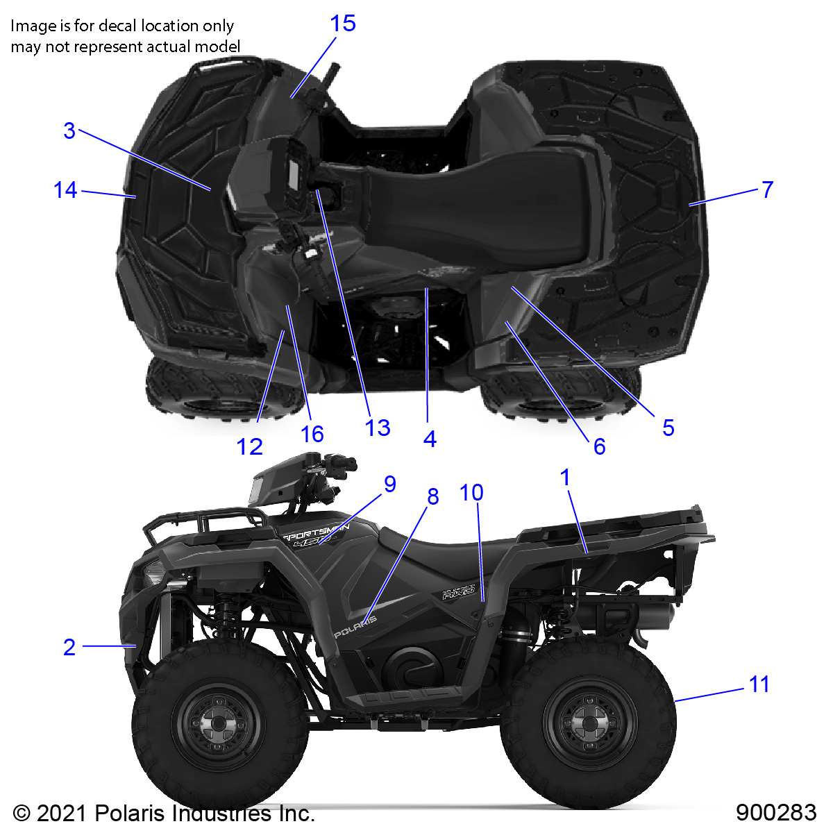 BODY, DECALS - A23SEG50B1/B3 (900283-01)