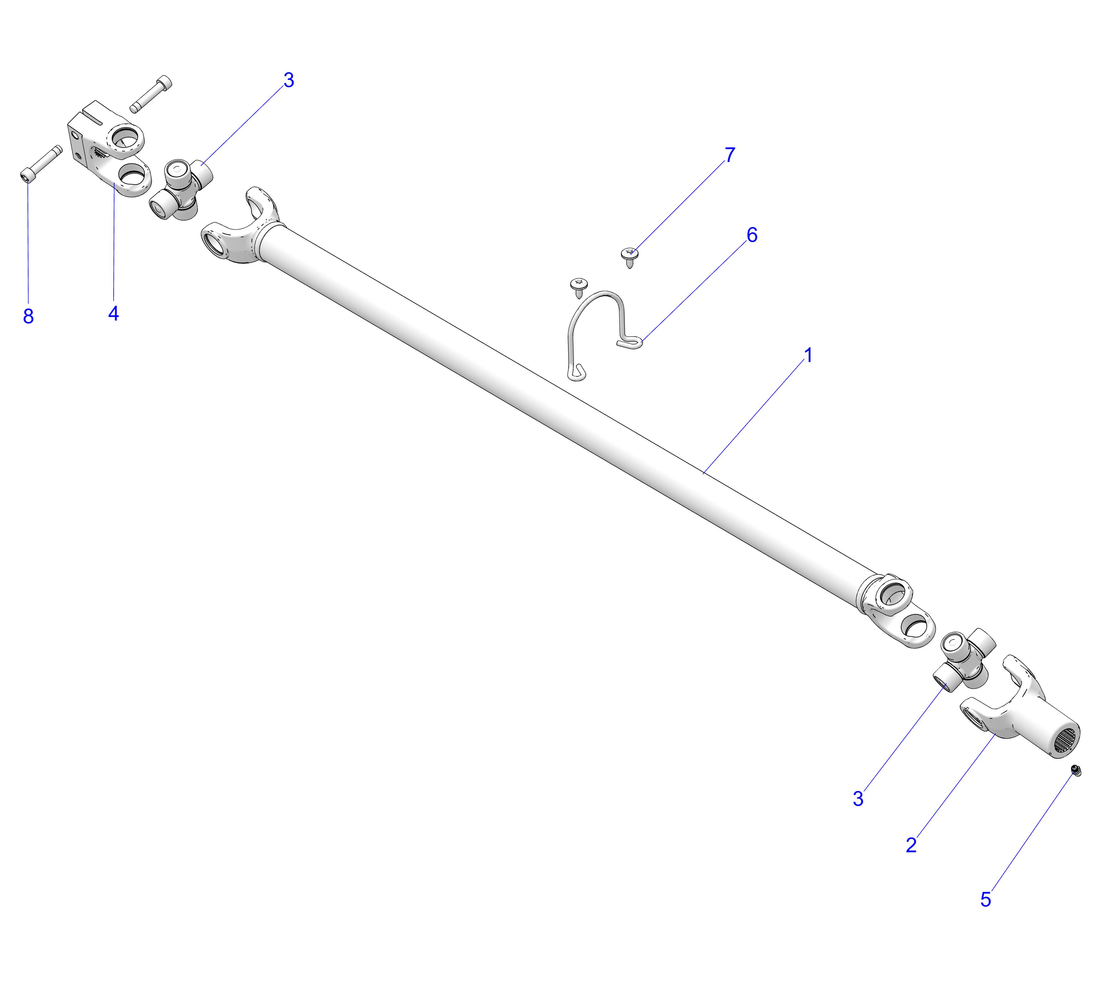 DRIVE TRAIN, PROP SHAFT, REAR - Z25S4D92AA/AL/BA/BF/AF/BL (C750264)