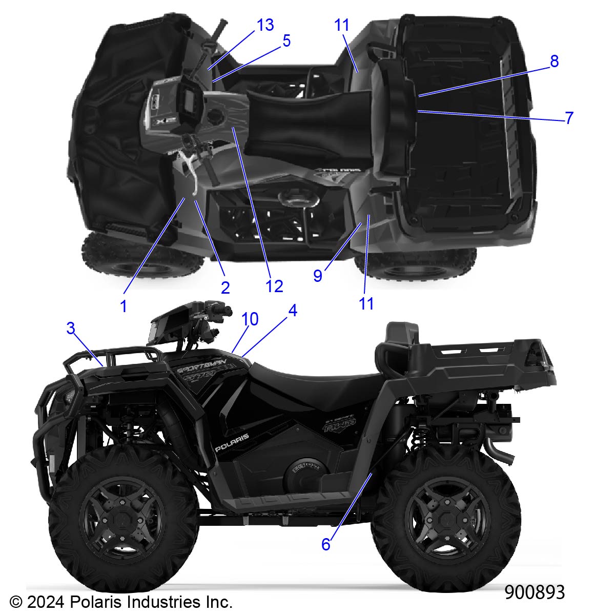 BODY, DECALS, STANDARD - A25SZE57CL (900876)