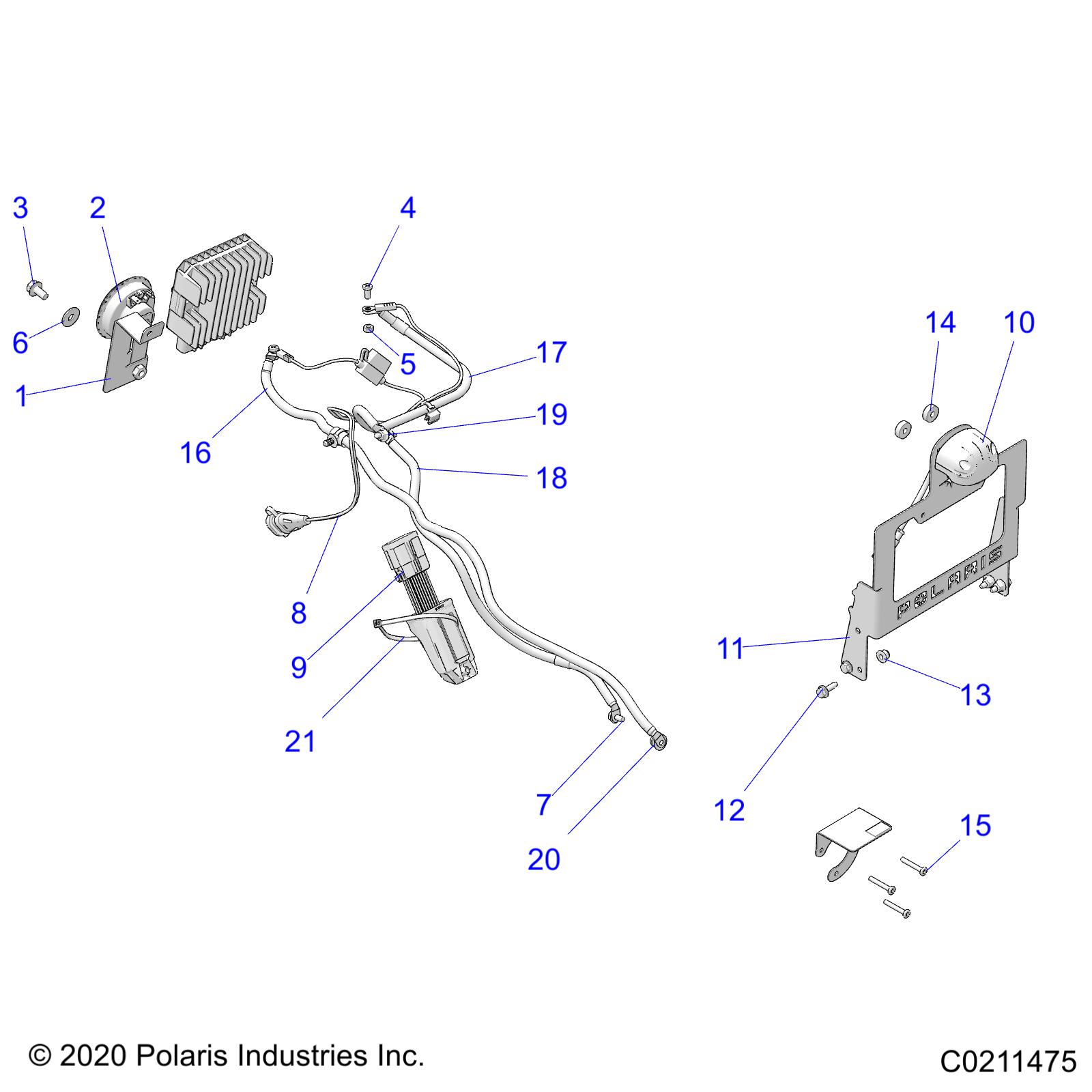 ELECTRICAL, HORN AND LICENSE PLATE BRACKET - A25SGE95CT (C0211475)