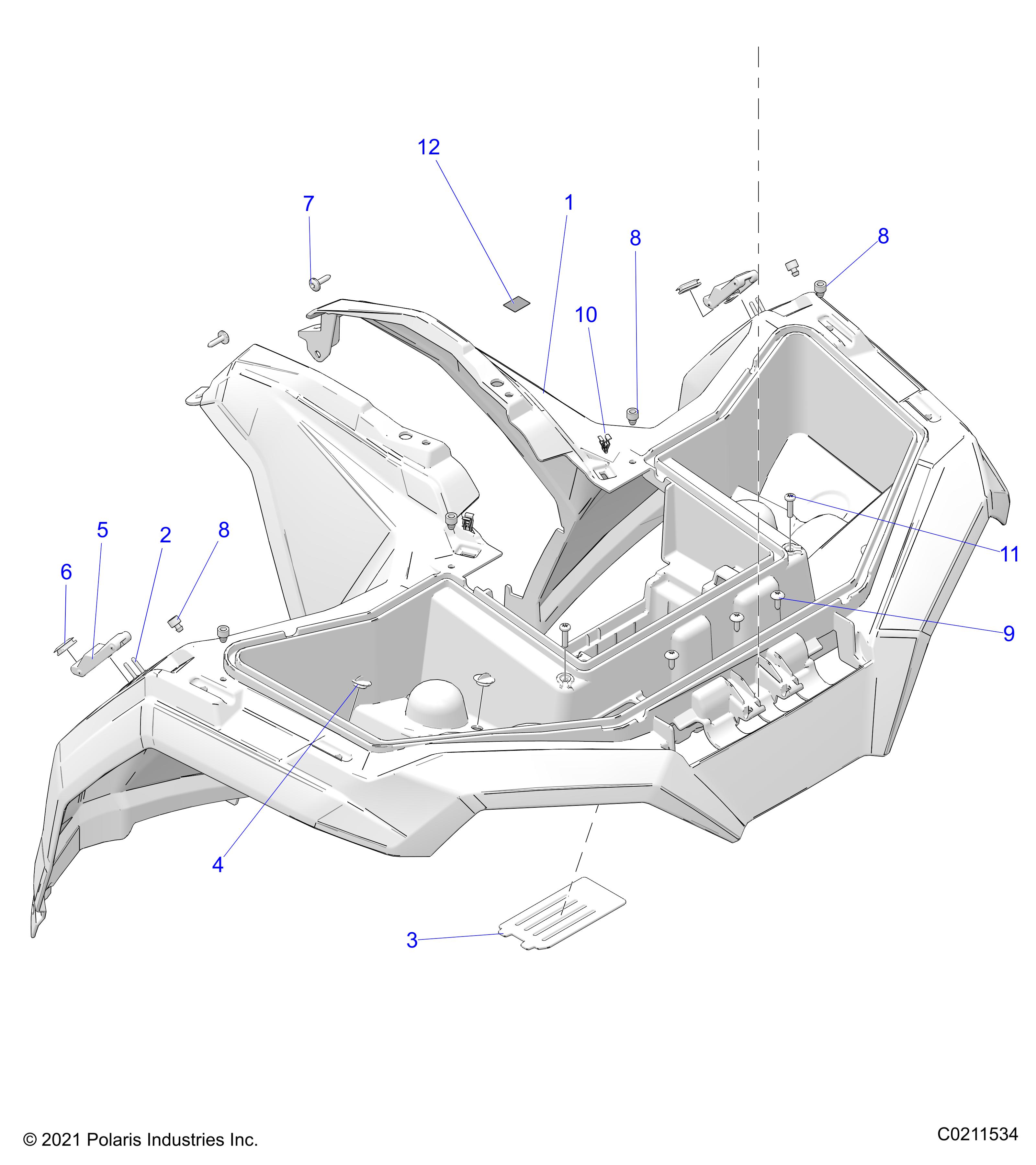 BODY, FRONT CAB - A22SEE57F1/F57C1/F1/S57C1/C2/C5/C9/CK/F1/F2/F5/F9/FK (C102311-1)