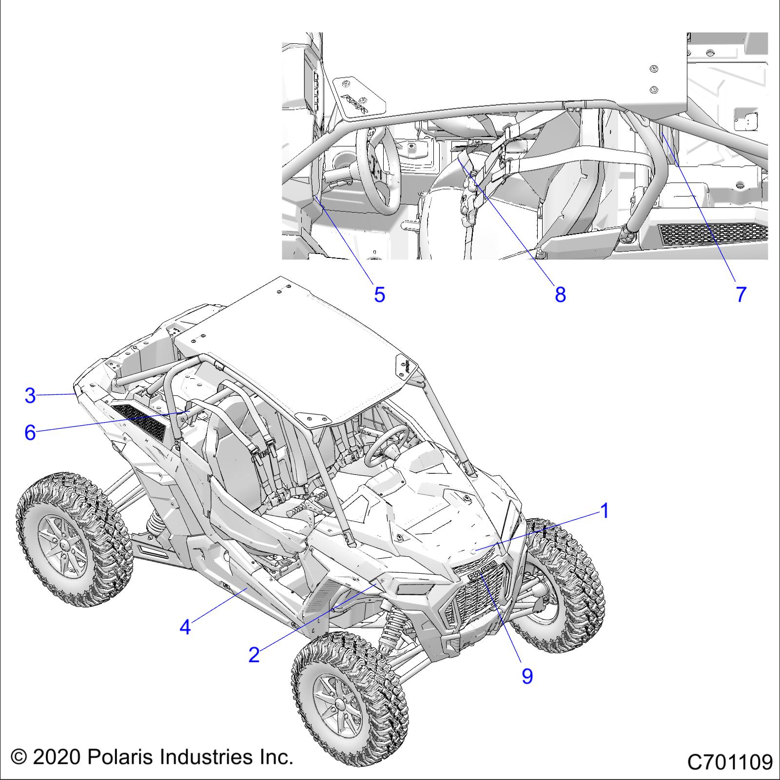 BODY, DECALS, STANDARD - Z20PAL92LG/G92LG (C701109)