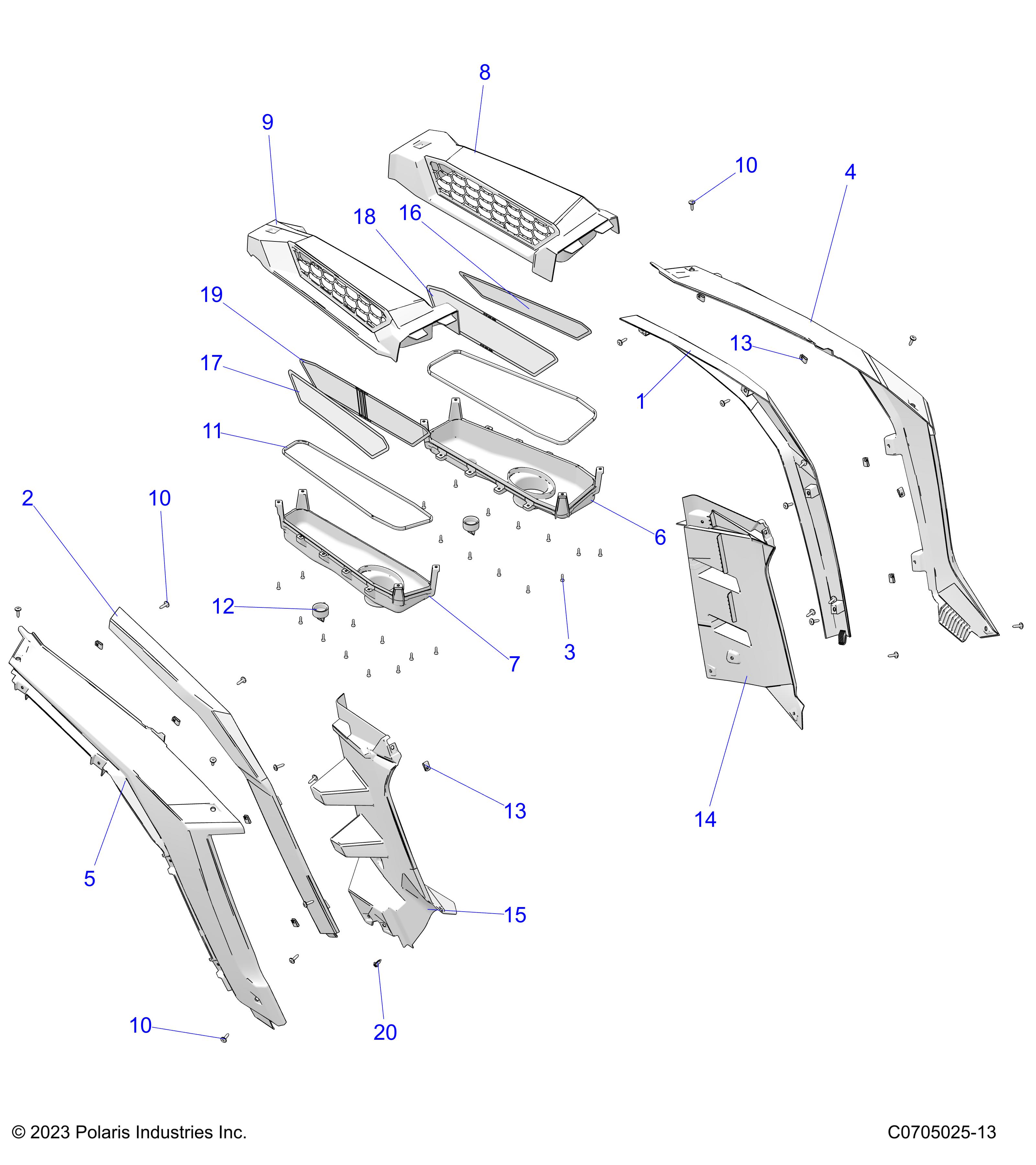 BODY, REAR FENDERS AND BEZELS- Z24NEF99AR/AM/BR/BM (C0705025-13)