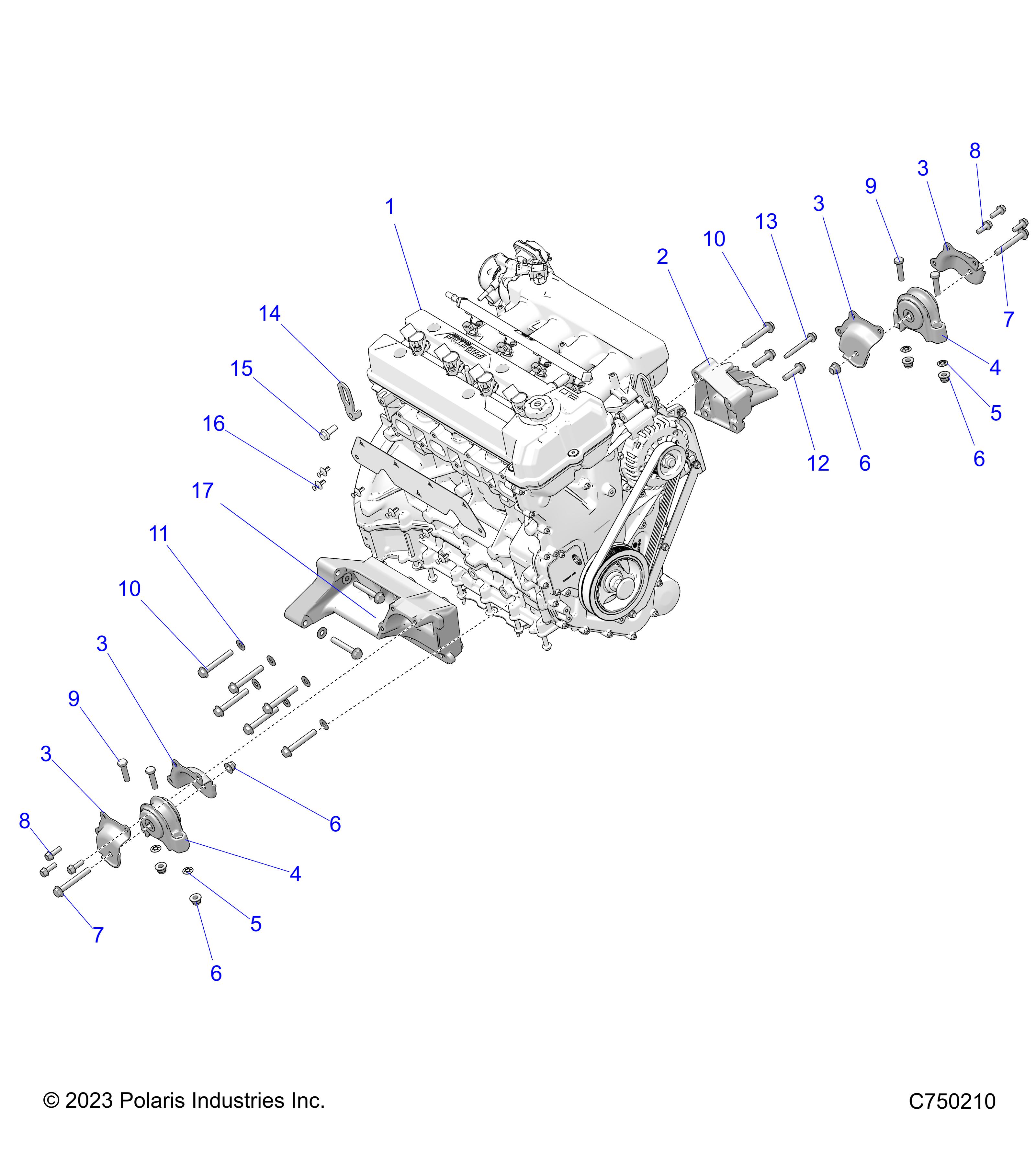 ENGINE, MOUNTING & LONG BLOCK - Z25R4P2KAE/BE (C750210)