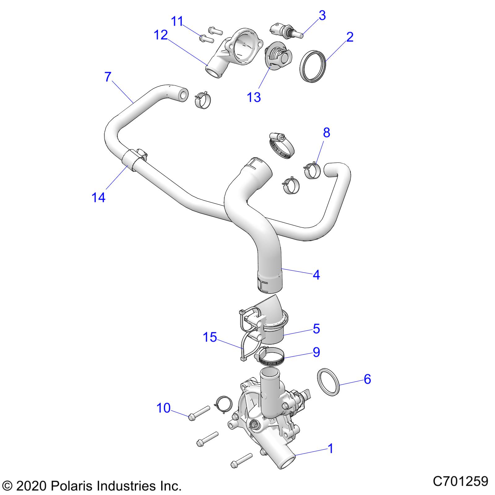 ENGINE, WATERPUMP AND BYPASS - R21RSH99AC/BC (C701259)