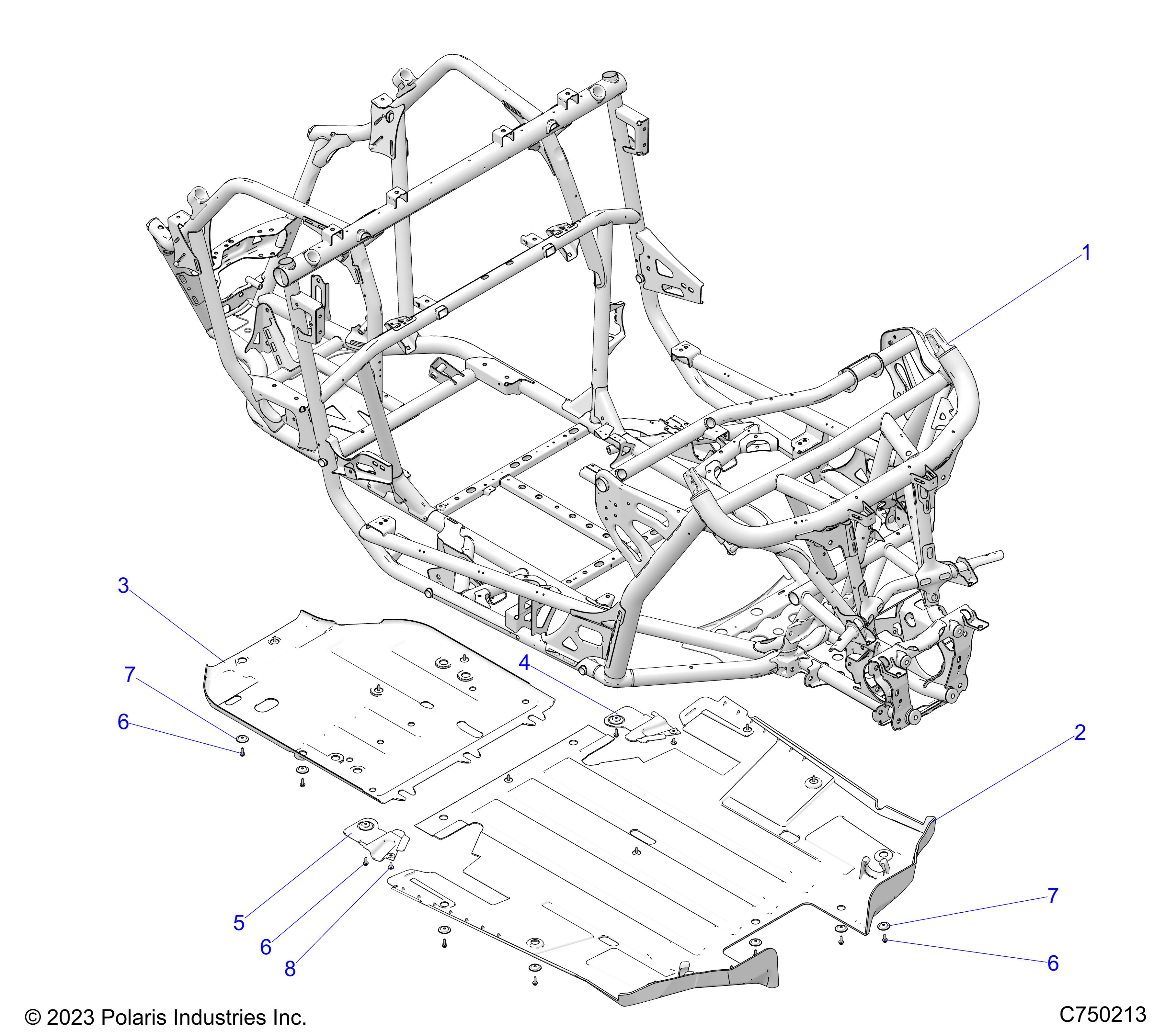 CHASSIS, MAIN FRAME AND SKID PLATES - Z25RPP2KBL (C750213)