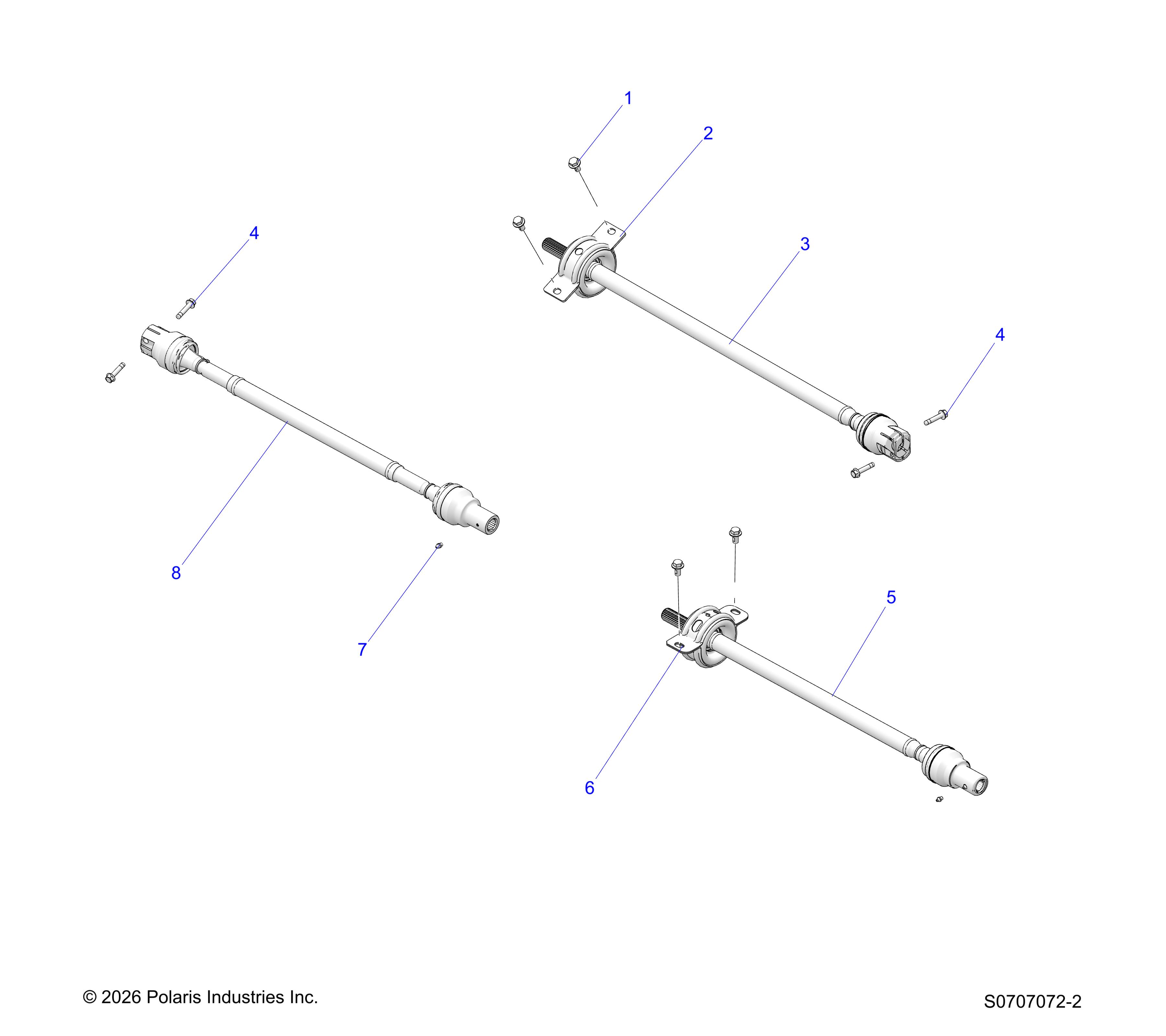 DRIVE TRAIN, FRONT, MID, & REAR PROP SHAFTS