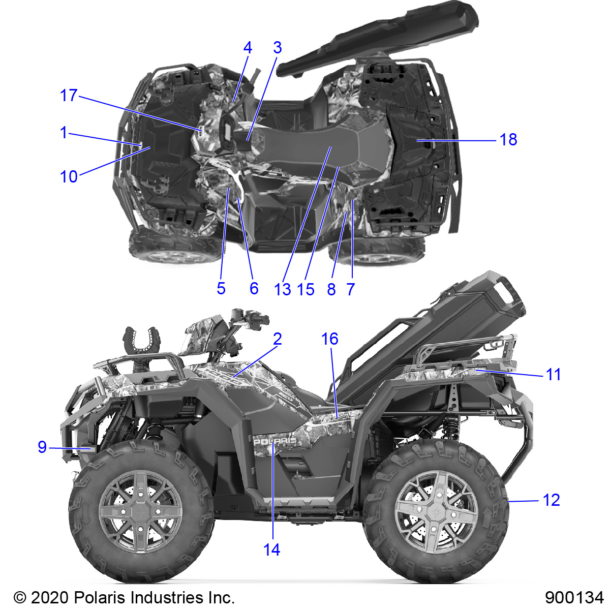 BODY, DECALS - A22SXD95A9 (900134-01)