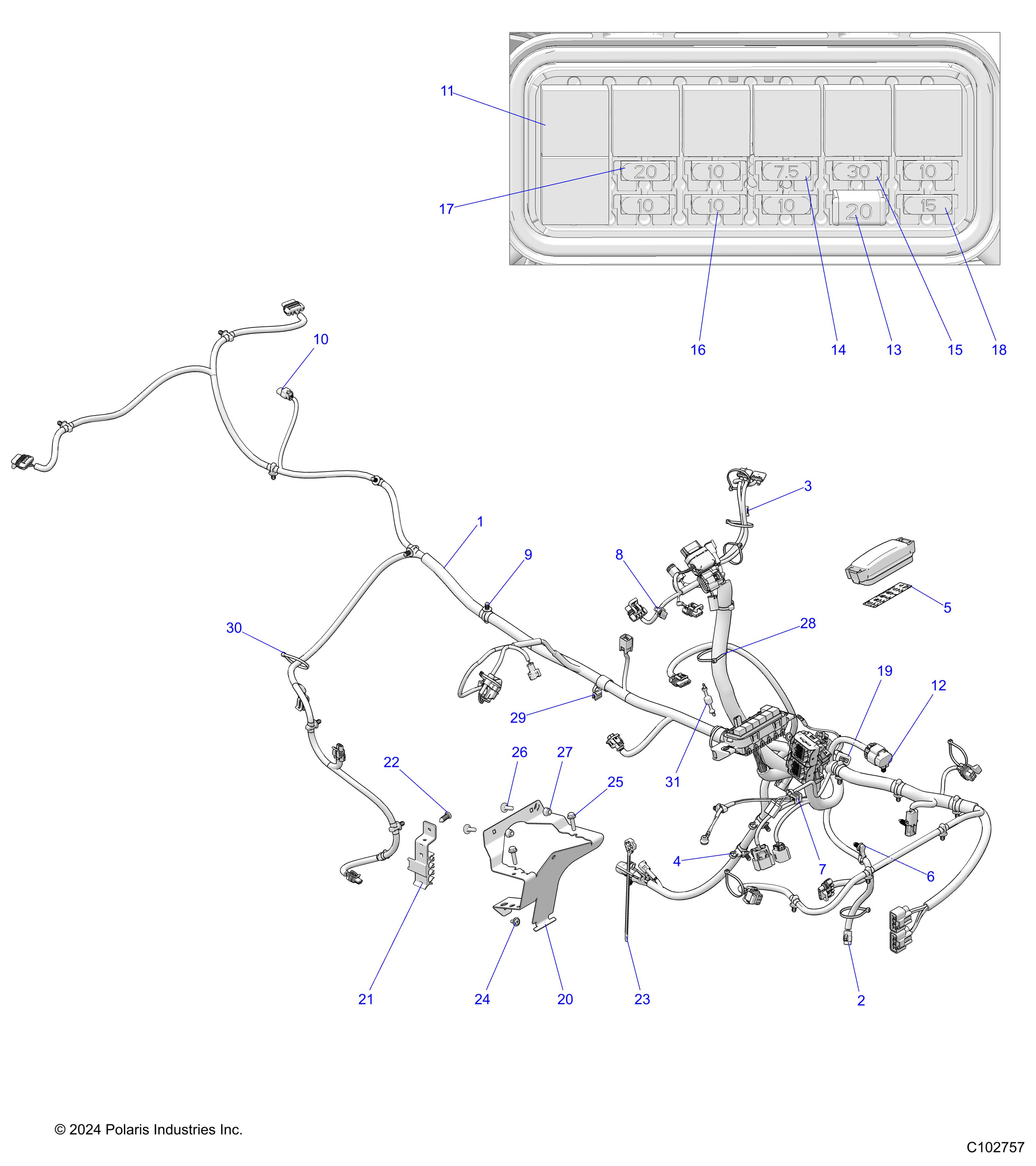 ELECTRICAL, MAIN WIRE HARNESS - A25SEZ57BG (C102757)