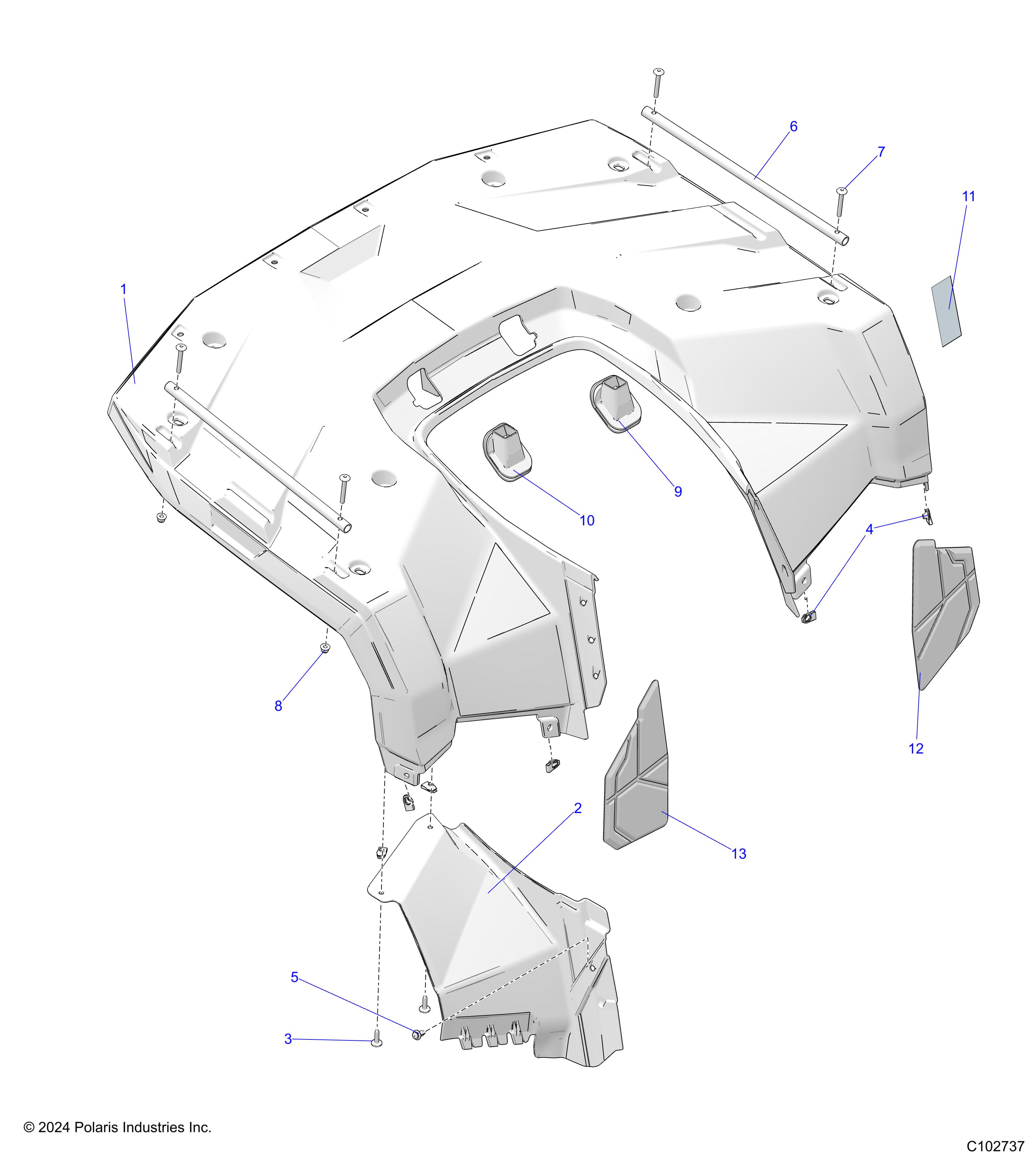 BODY, REAR CAB - A25SDE57P2 (C102737)