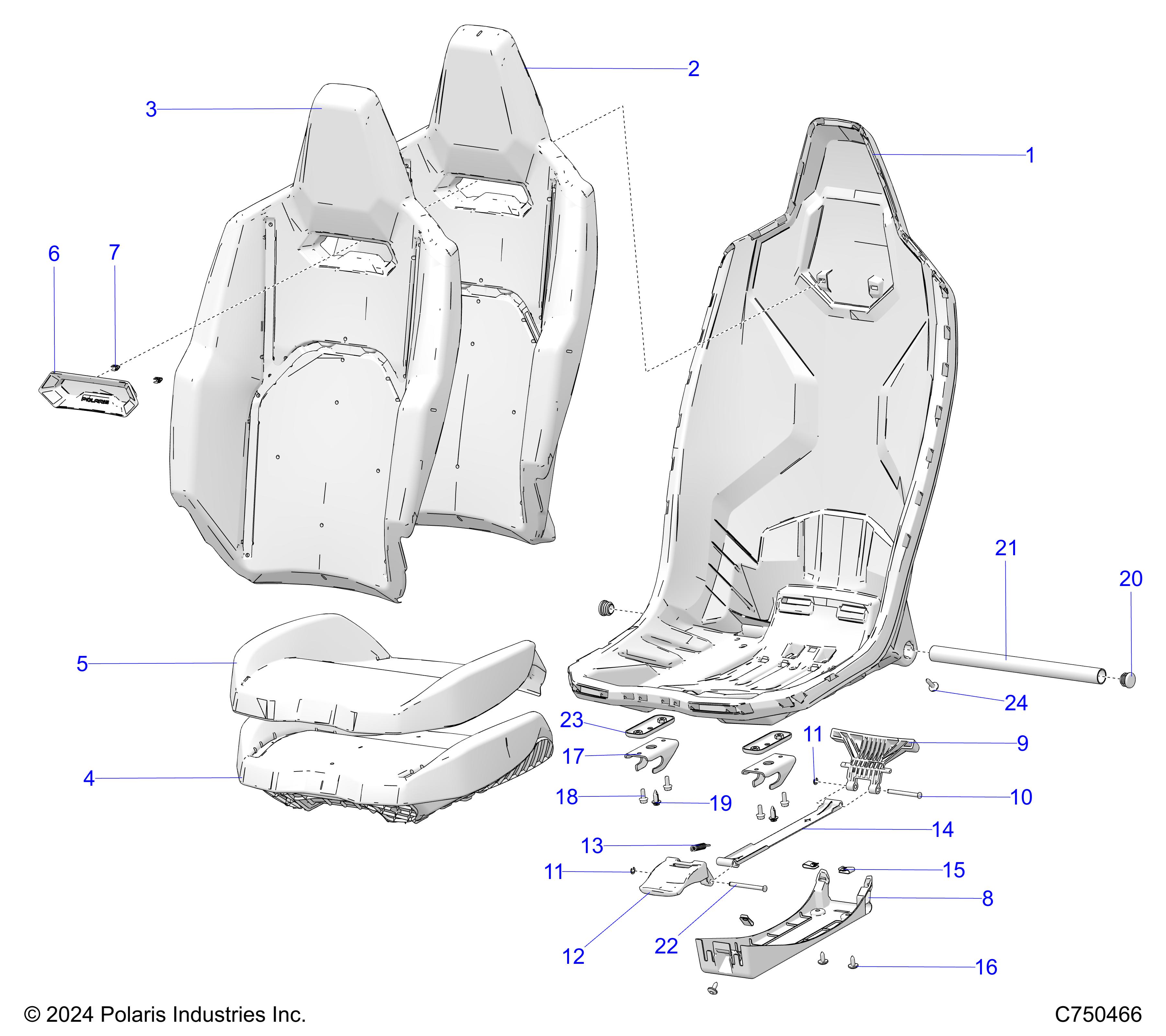 BODY, SEAT ASM., FRONT - Z25X4B92AP/BP (C750466)