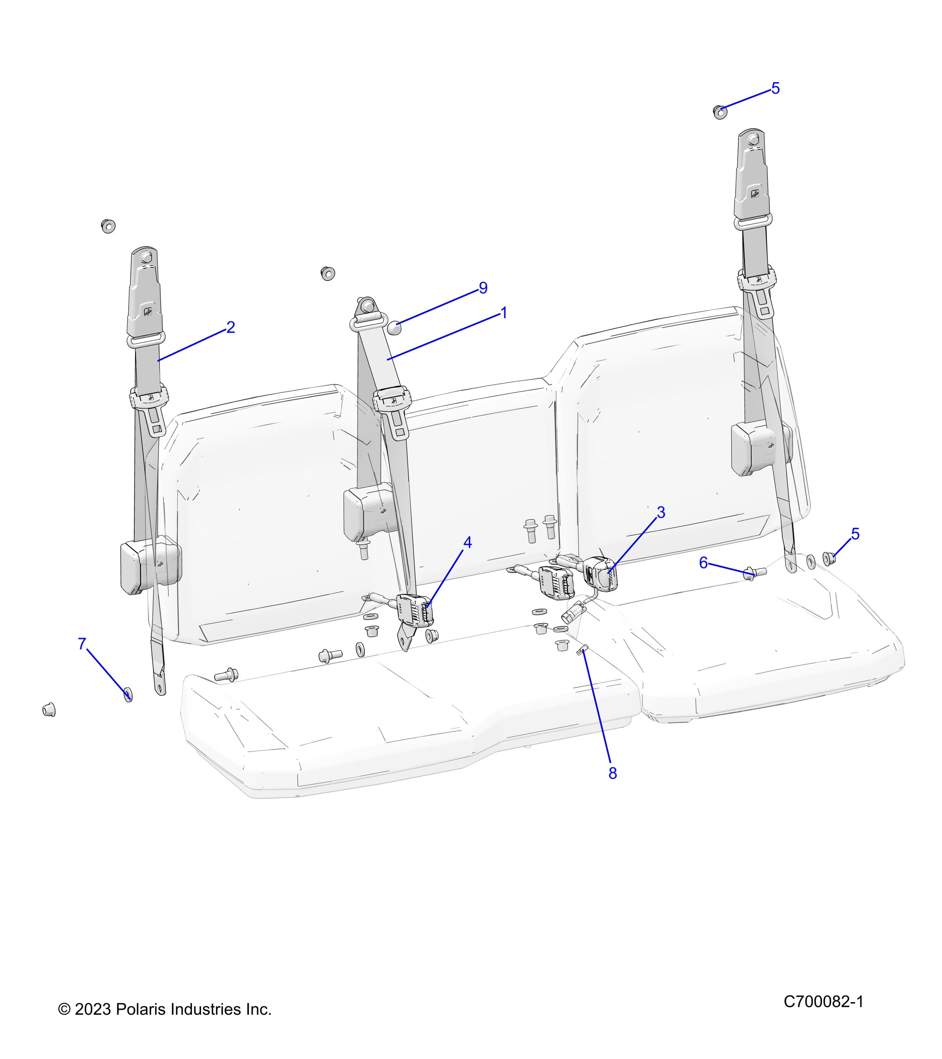 BODY, SEAT BELT AND MOUNTING - R25RRE99DP (C700082-1)